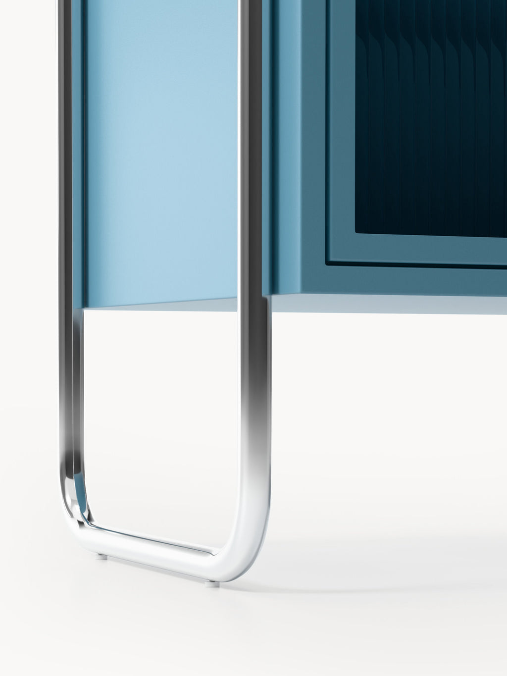 Robyn Metal Lowboard with Glass Front