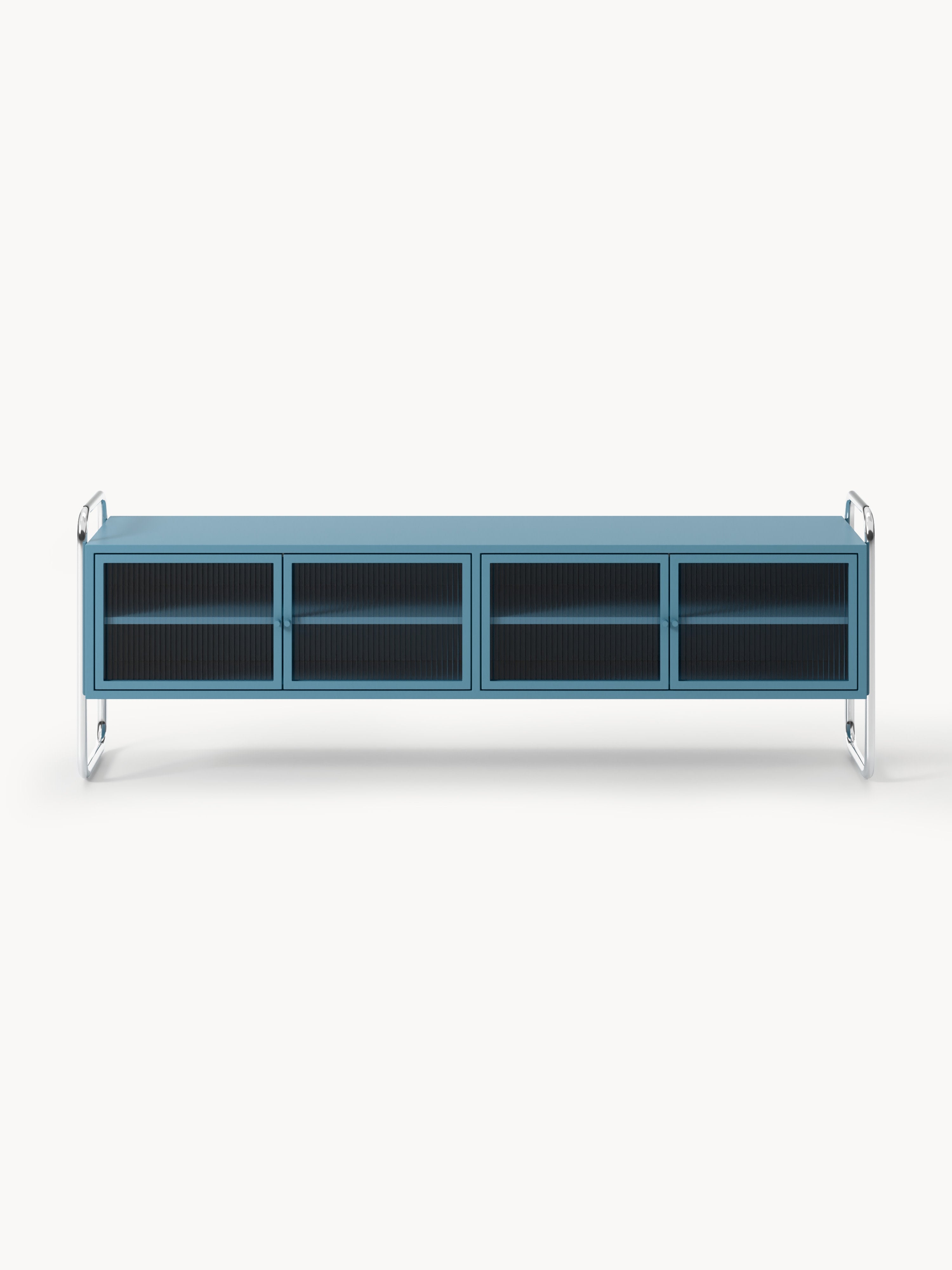 Robyn Metal Lowboard with Glass Front