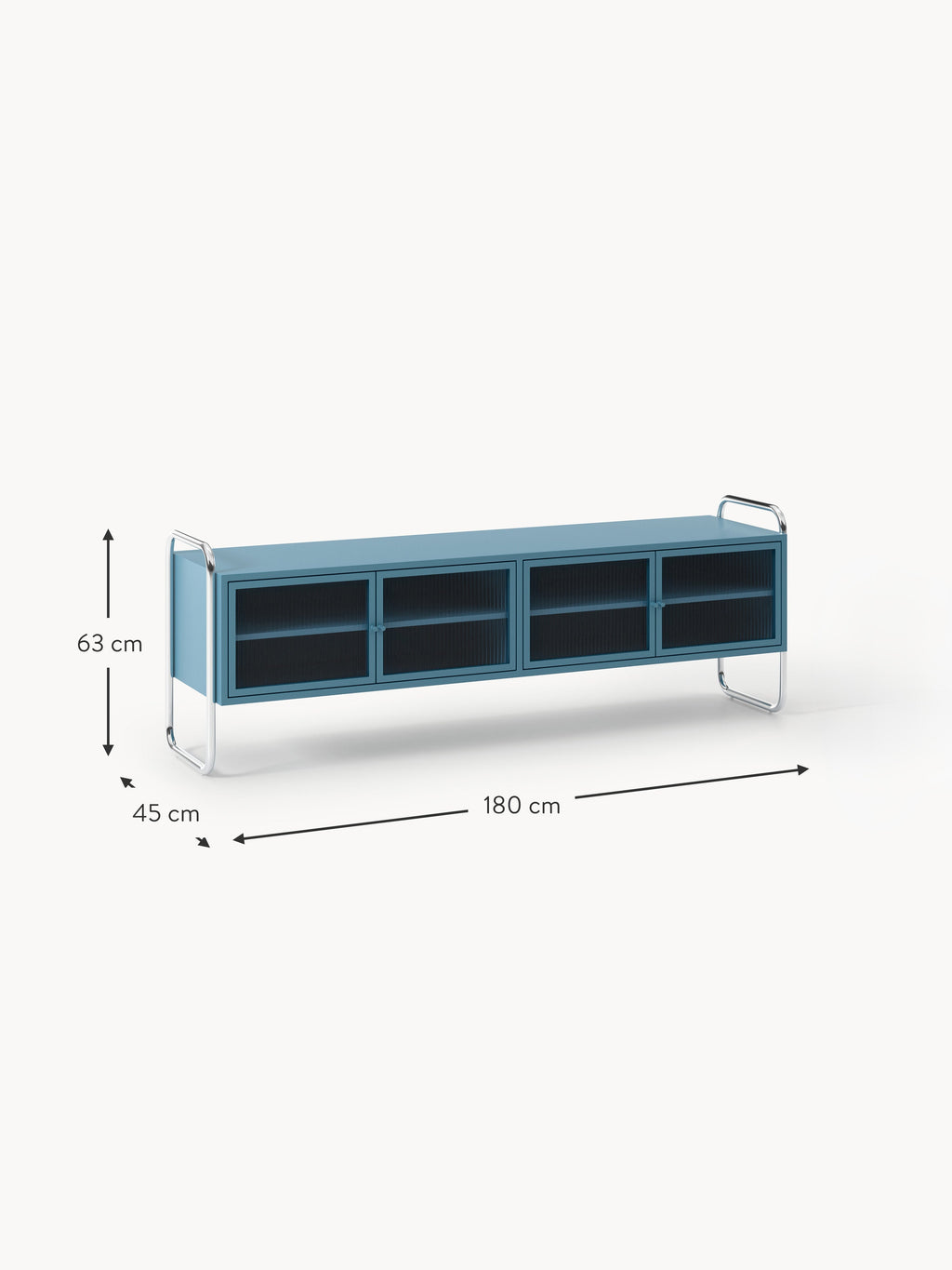 Robyn Metal Lowboard with Glass Front