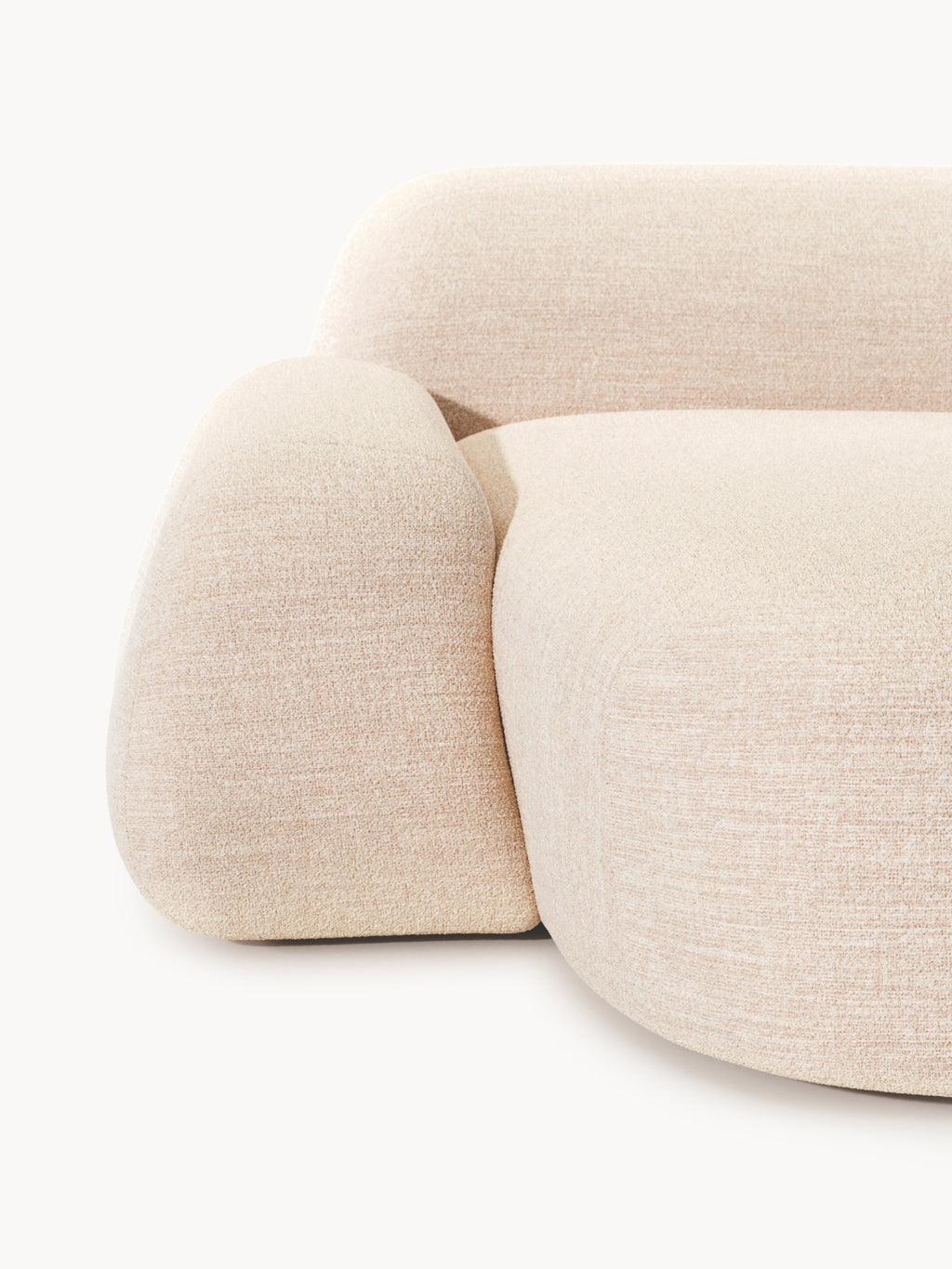Wolke Modular Bouclé Corner Sofa (4-seater) with Chaise End