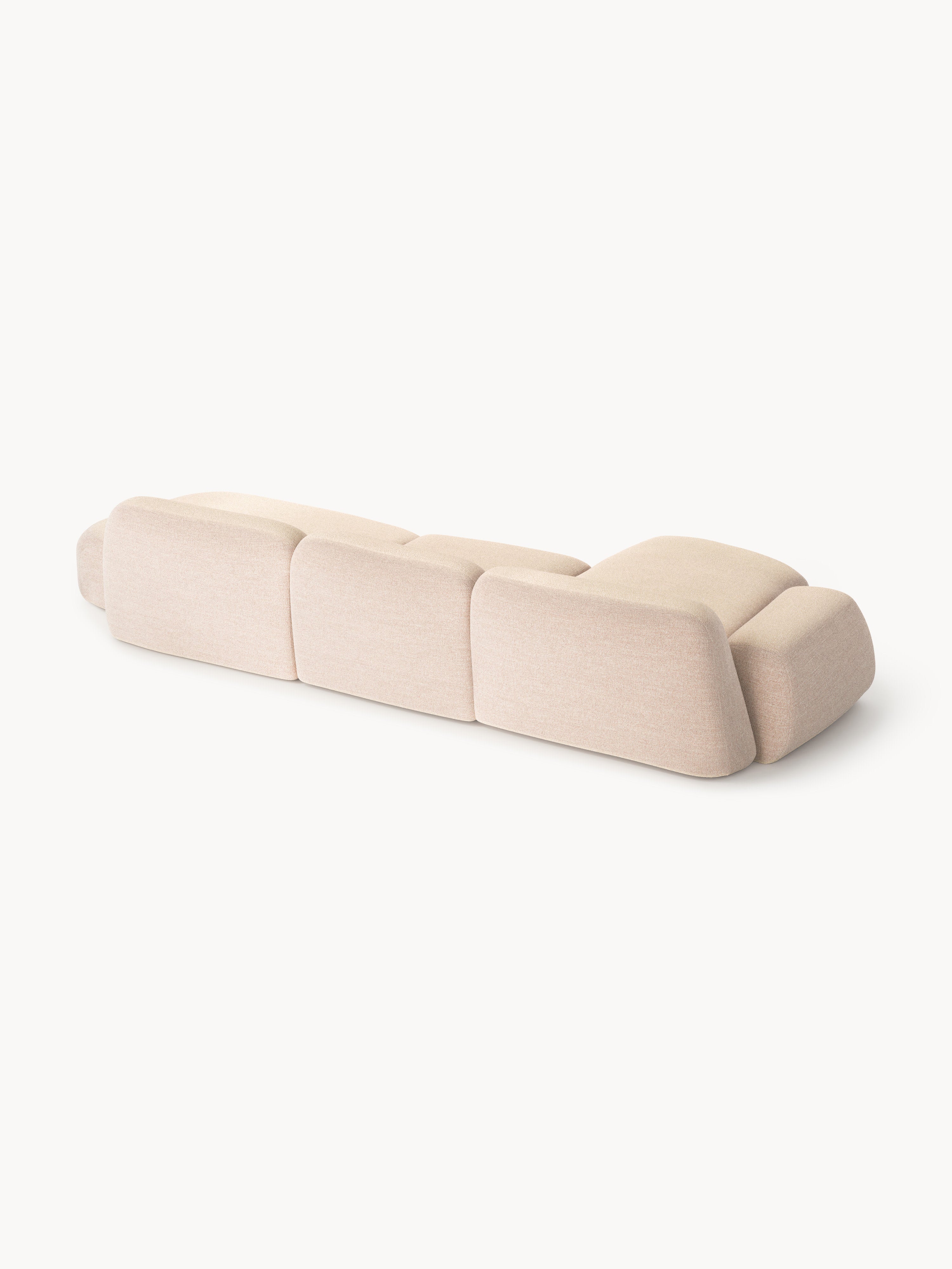 Wolke Modular Bouclé Corner Sofa (4-seater) with Chaise End