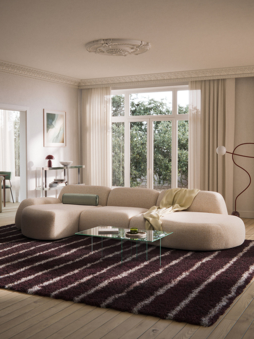 Wolke Modular Bouclé Corner Sofa (4-seater) with Chaise End