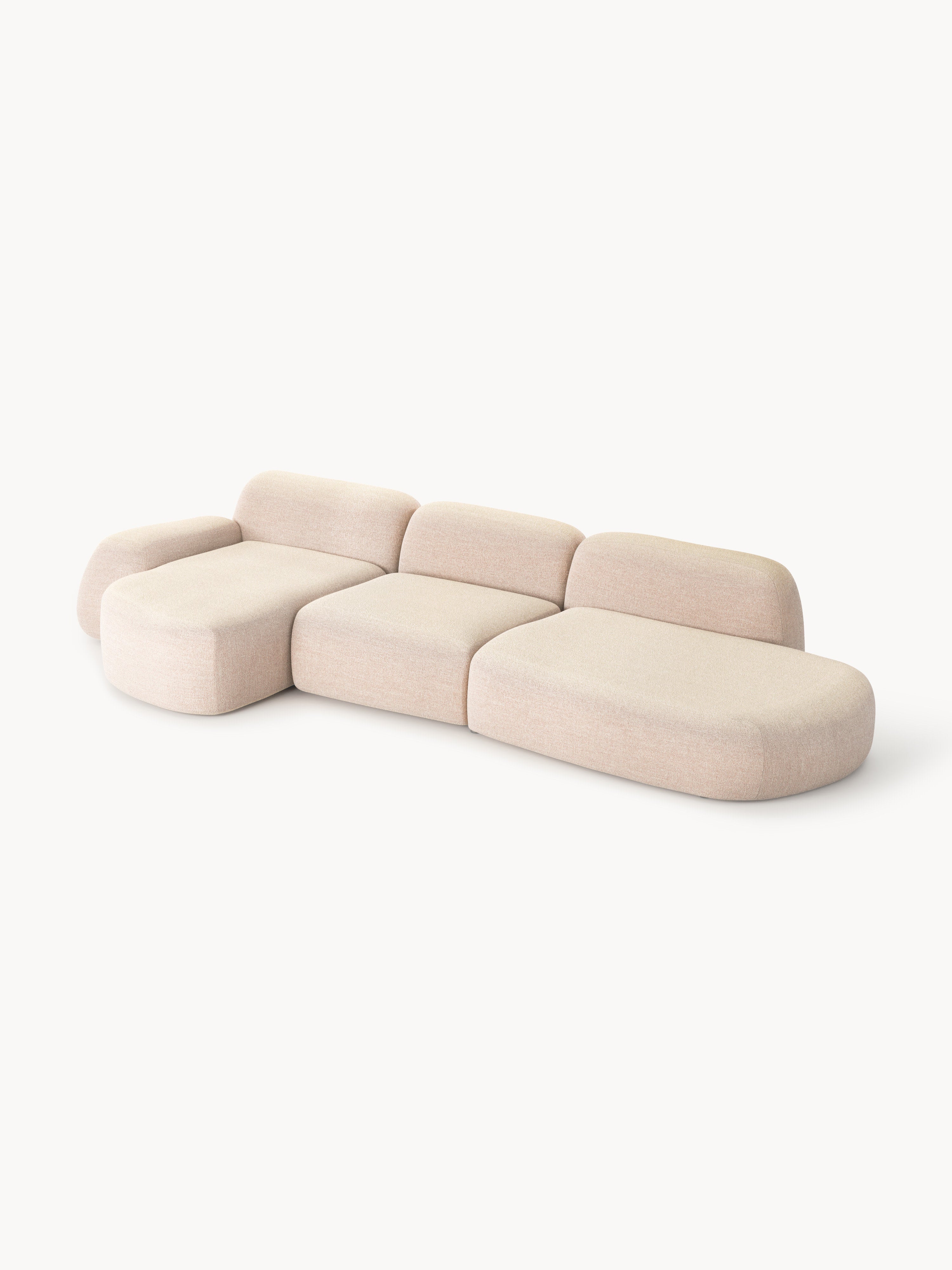 Wolke Modular Bouclé Corner Sofa (4-seater) with Chaise End
