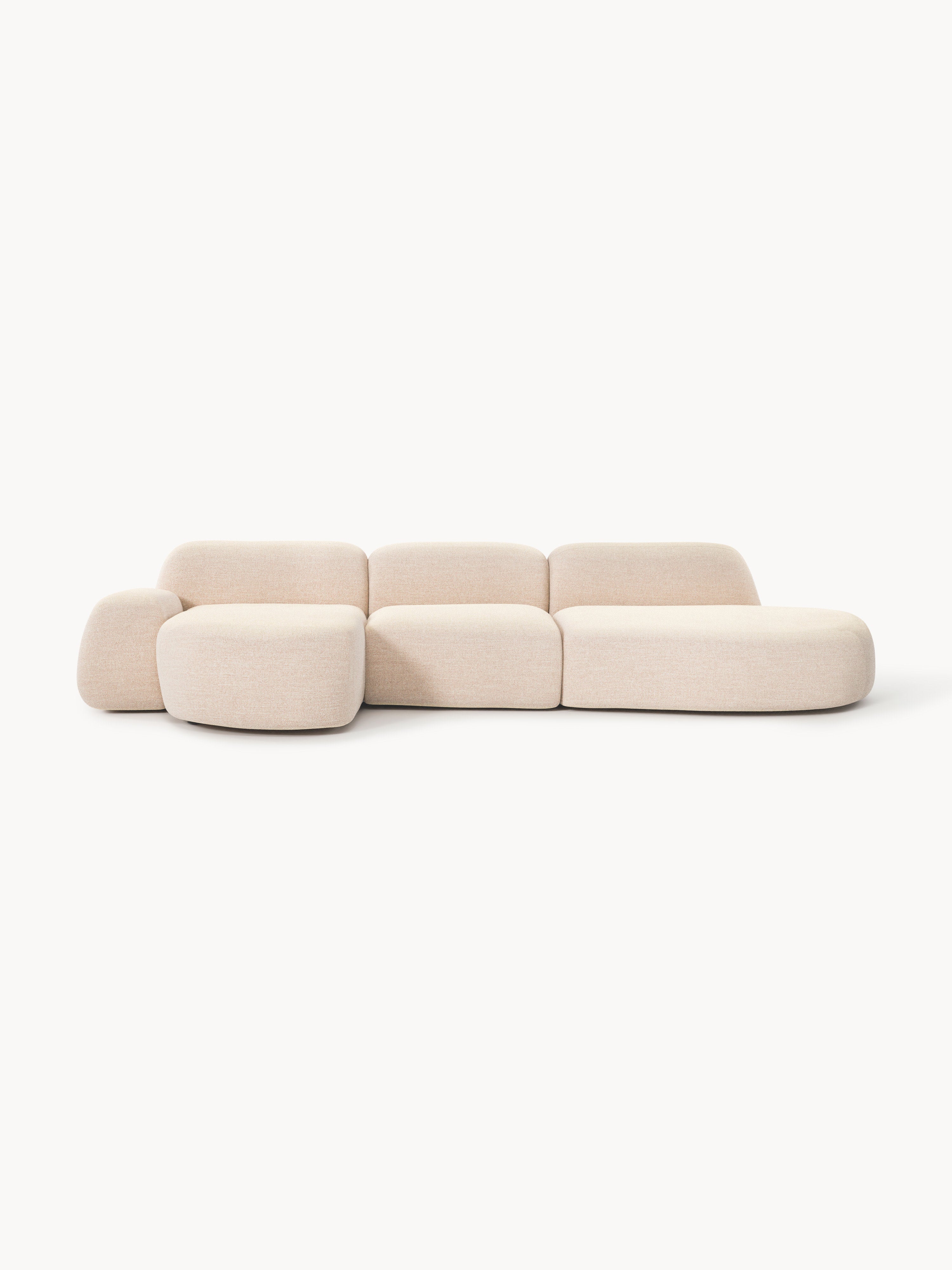 Gallery image 1 - Modular Bouclé Corner Sofa Wolke (4-seater) with Chaise End