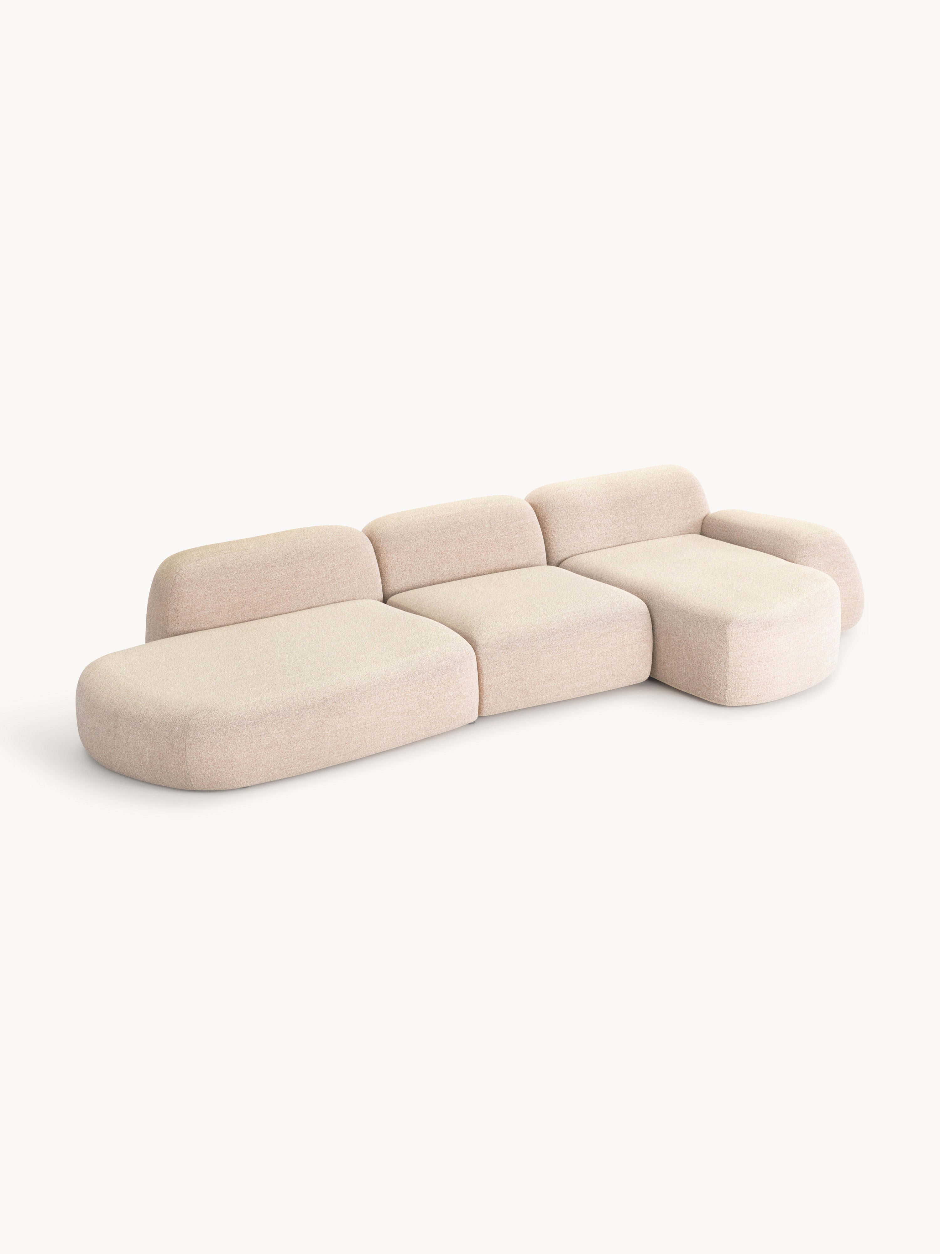 Wolke Modular Bouclé Corner Sofa (4-seater) with Chaise End