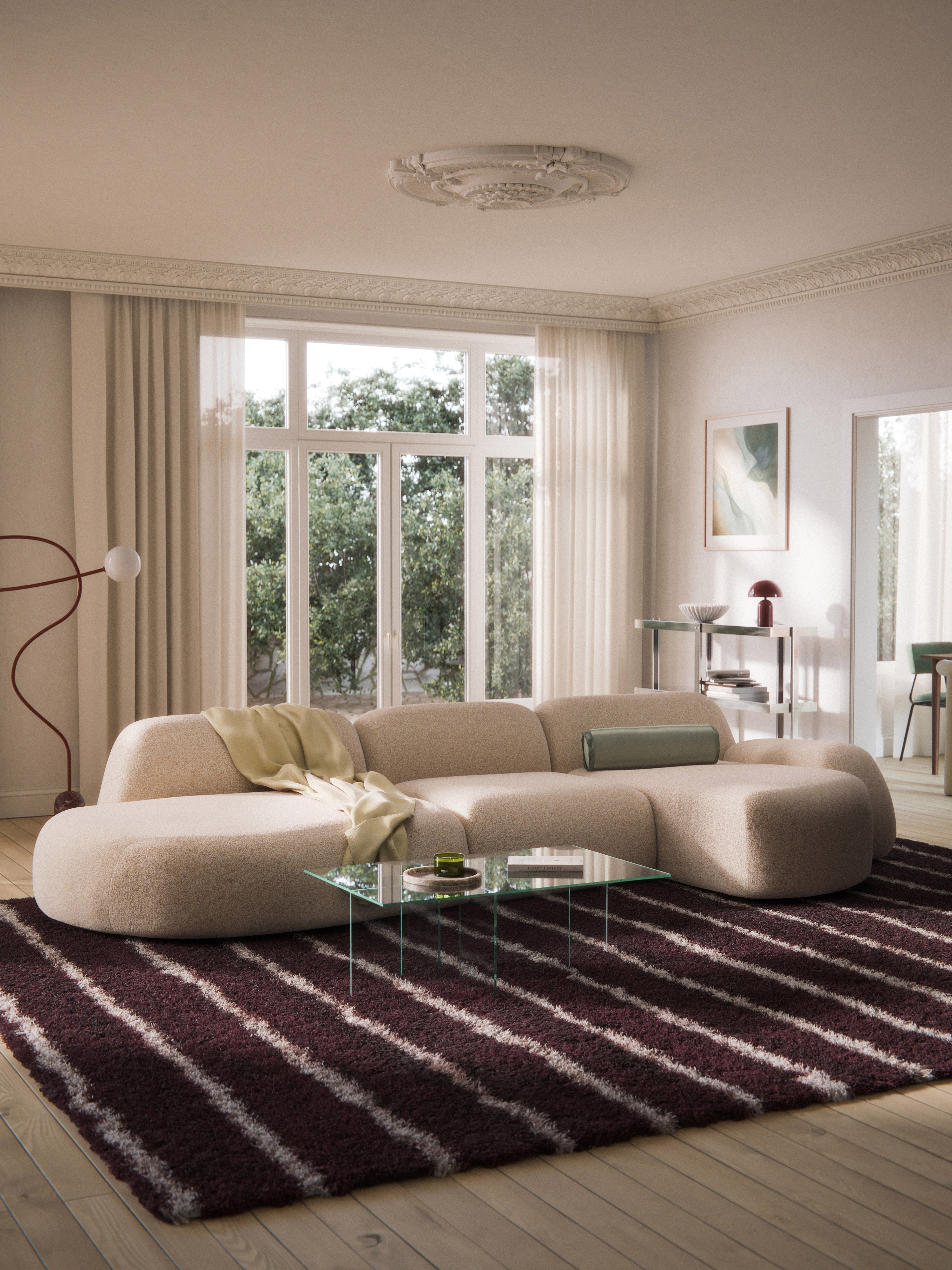 Wolke Modular Bouclé Corner Sofa (4-seater) with Chaise End