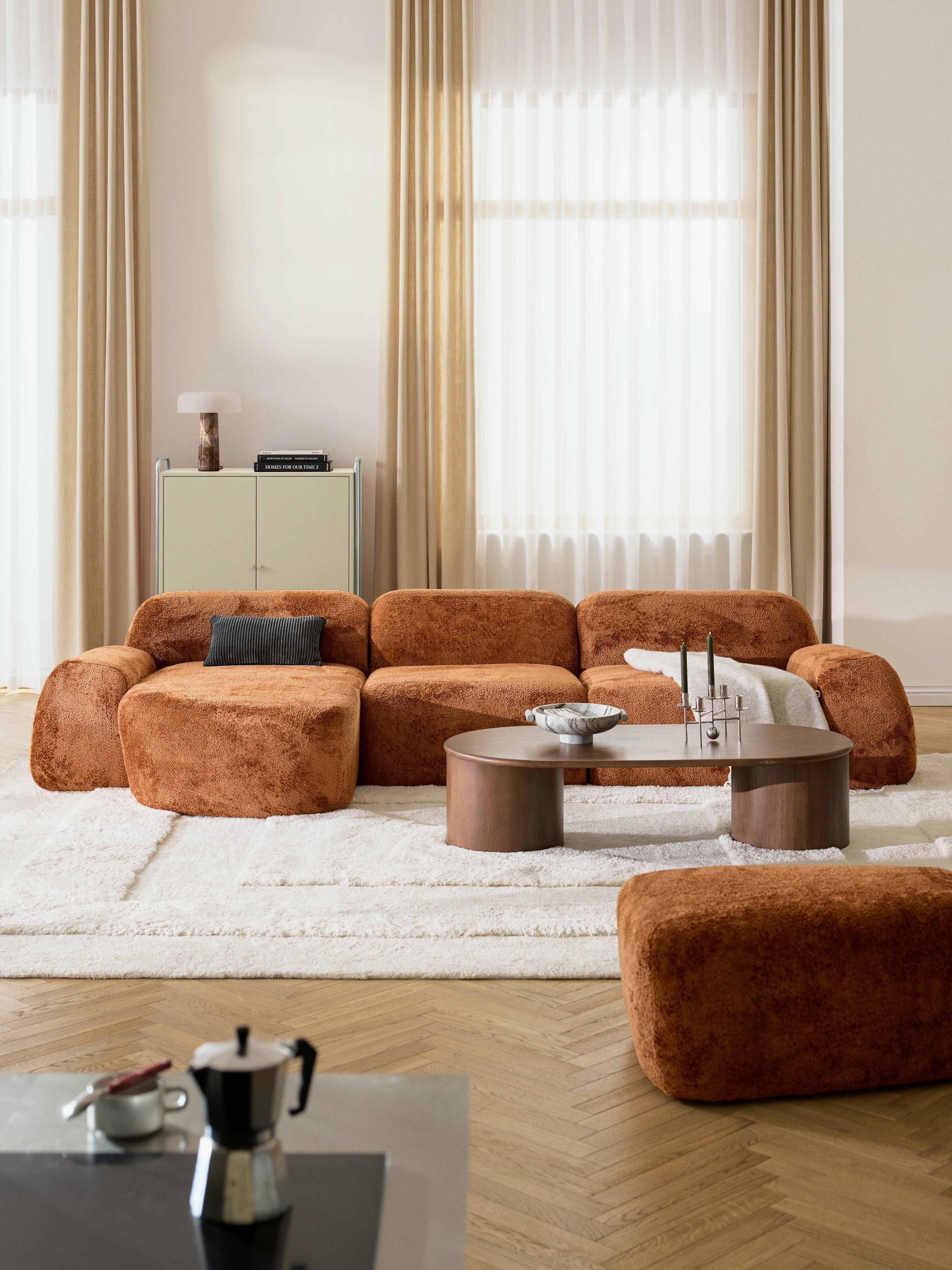 Wolke Modular Teddy Bouclé Corner Sofa (4-seater)
