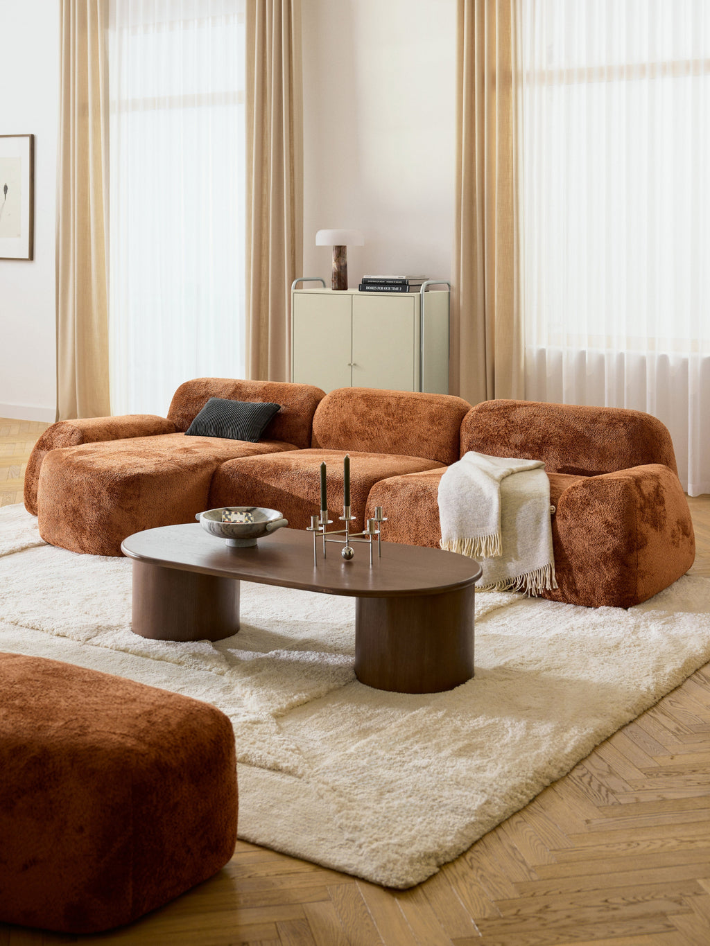 Wolke Modular Teddy Bouclé Corner Sofa (4-seater)
