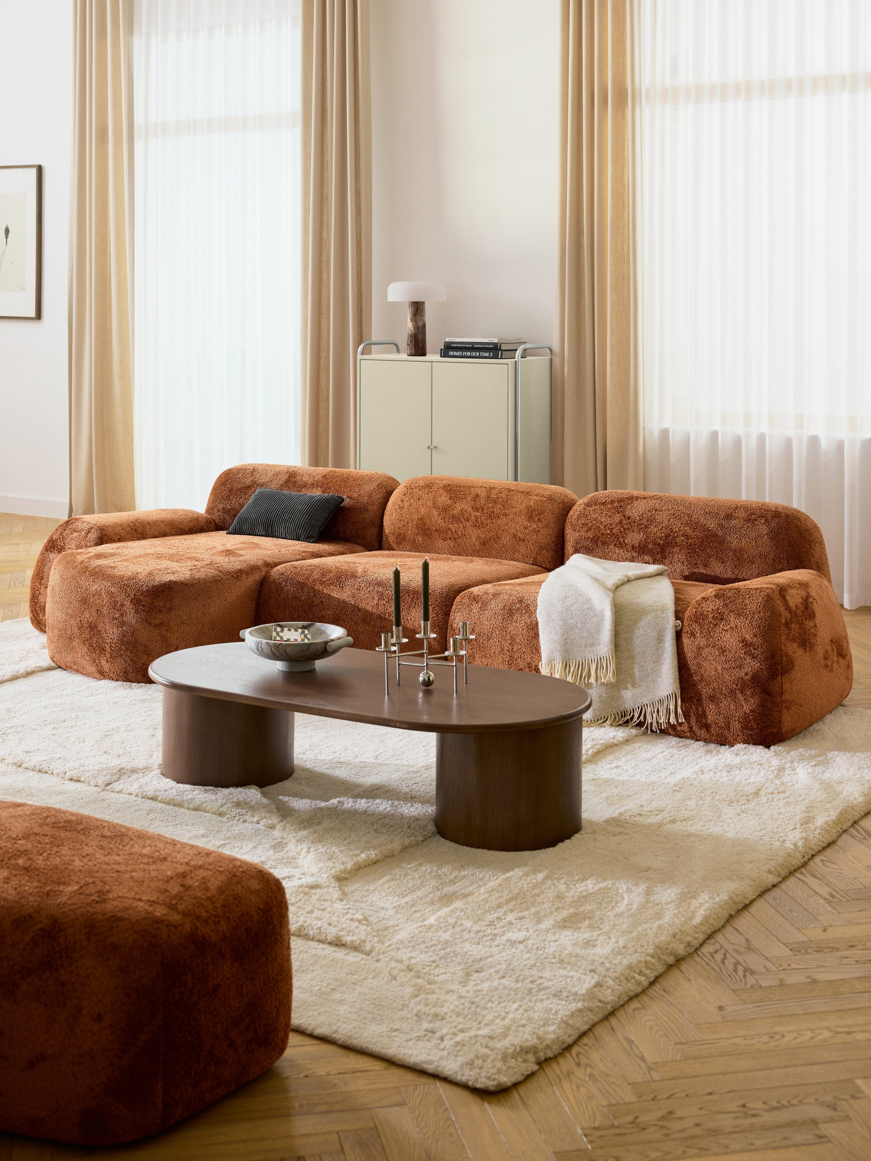 Wolke Modular Teddy Bouclé Corner Sofa (4-seater)