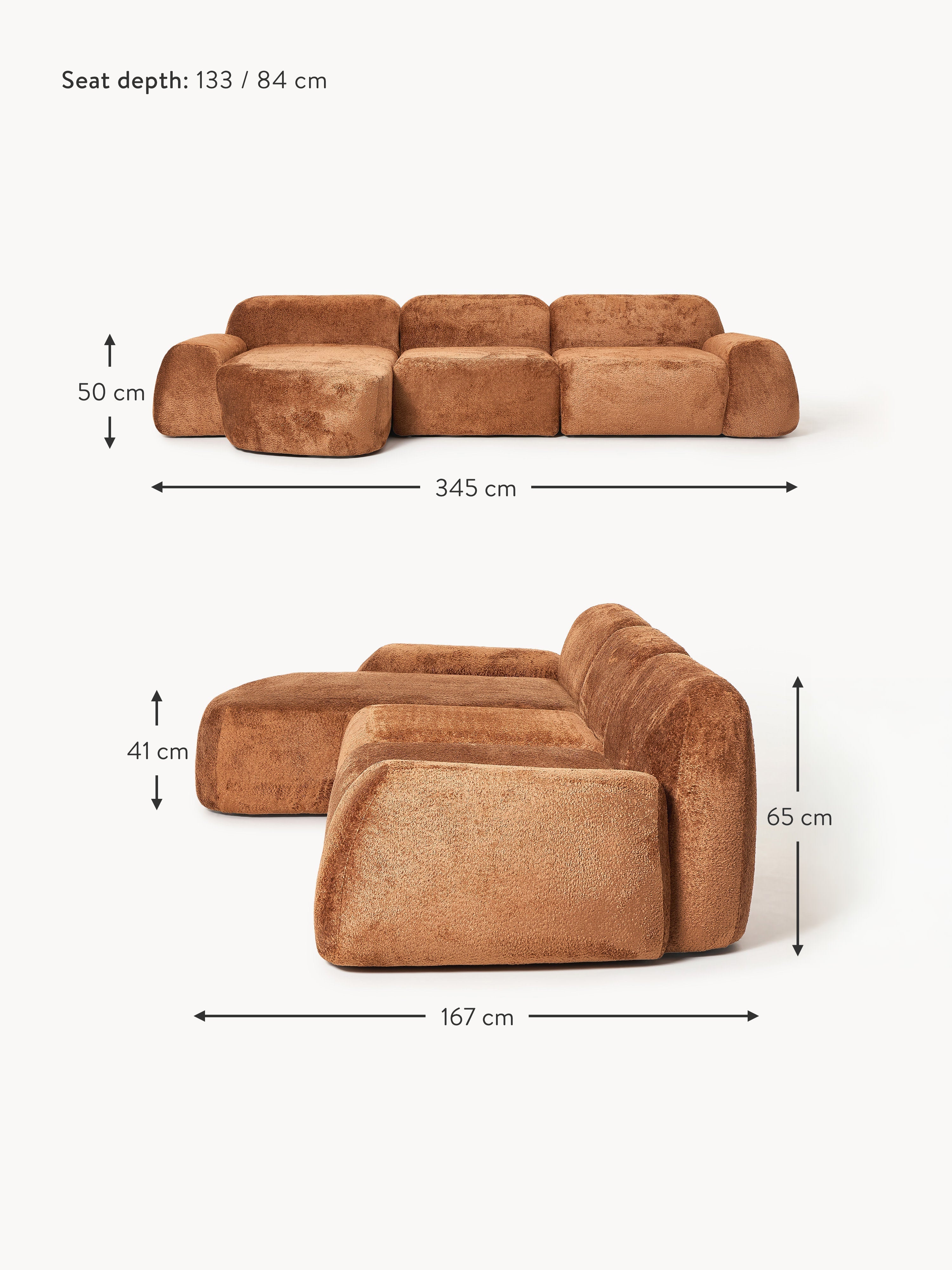 Wolke Modular Teddy Bouclé Corner Sofa (4-seater)
