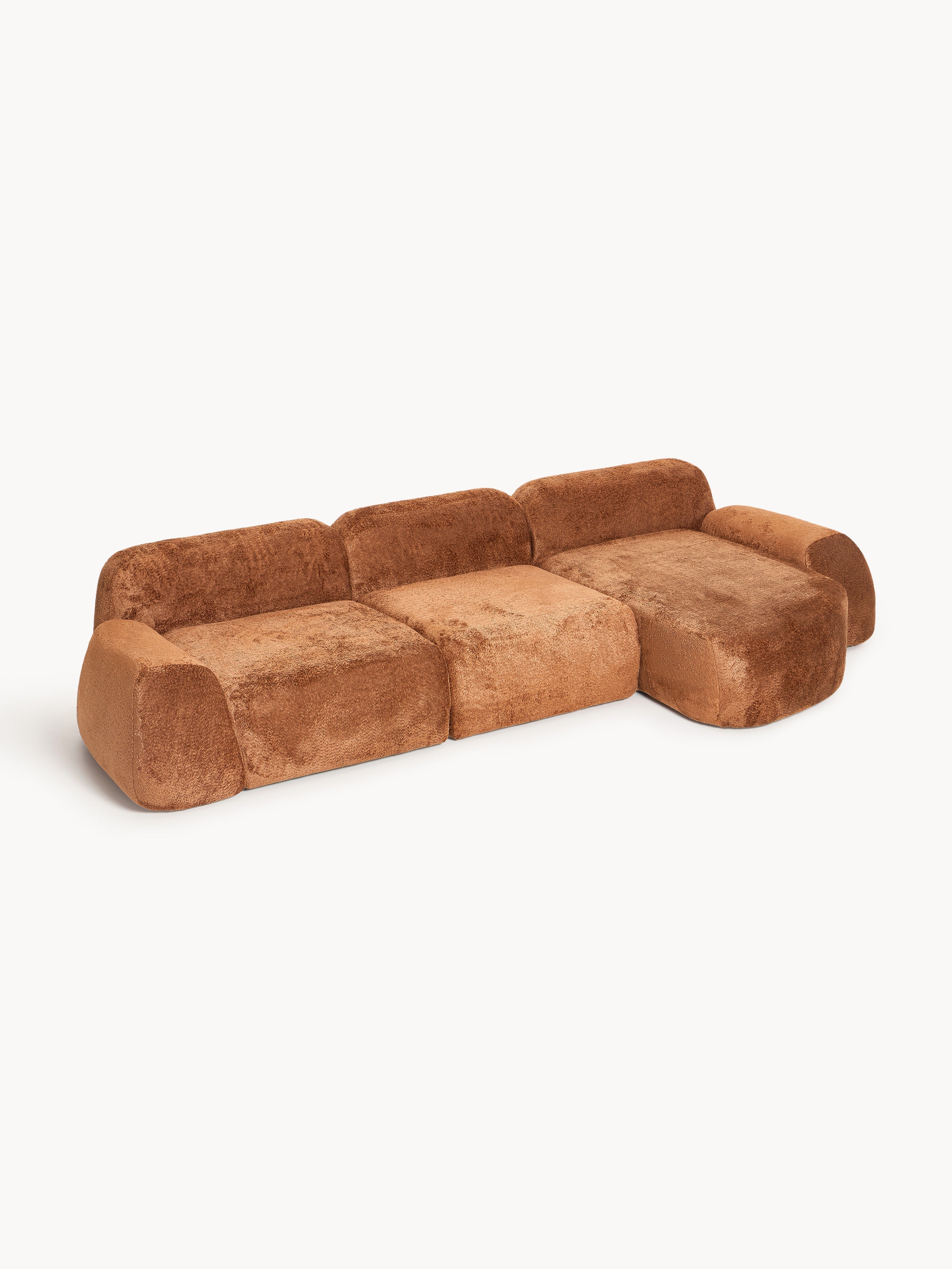 Wolke Modular Teddy Bouclé Corner Sofa (4-seater)