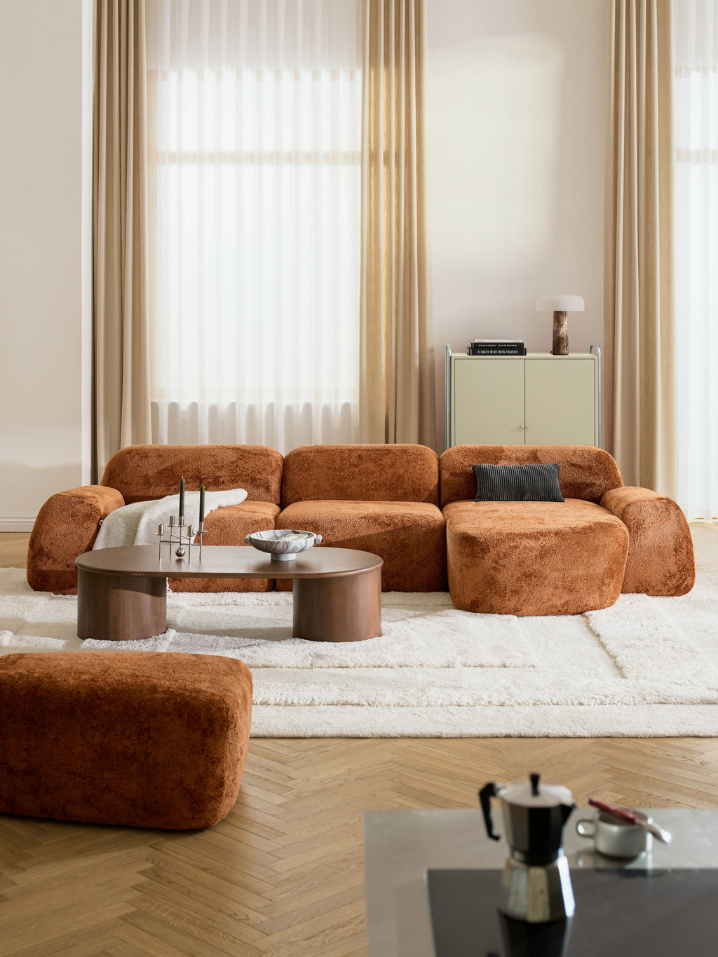 Wolke Modular Teddy Bouclé Corner Sofa (4-seater)