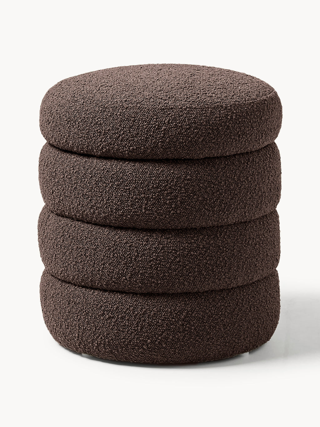 Gallery image 1 - Bouclé Upholstered Stool Alto with Storage Space