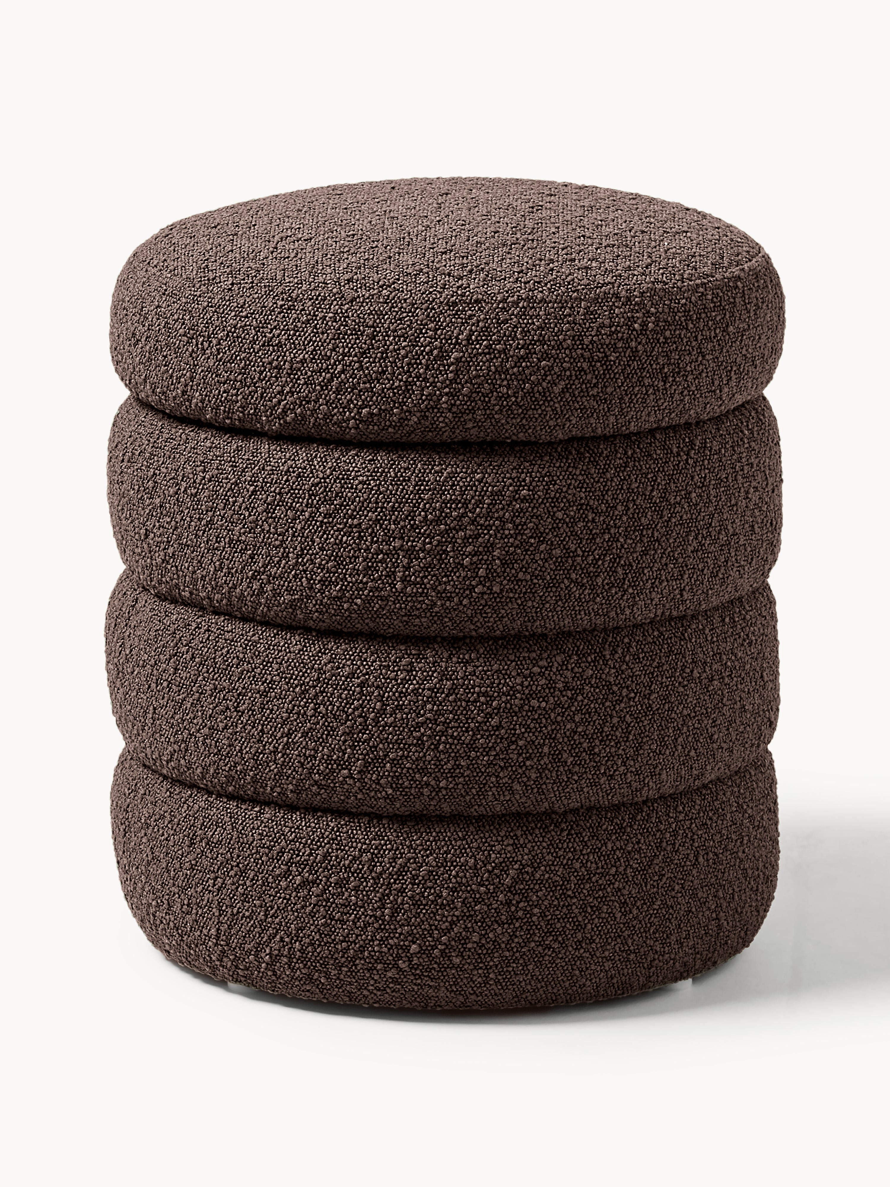 Gallery image 1 - Bouclé Upholstered Stool Alto with Storage Space