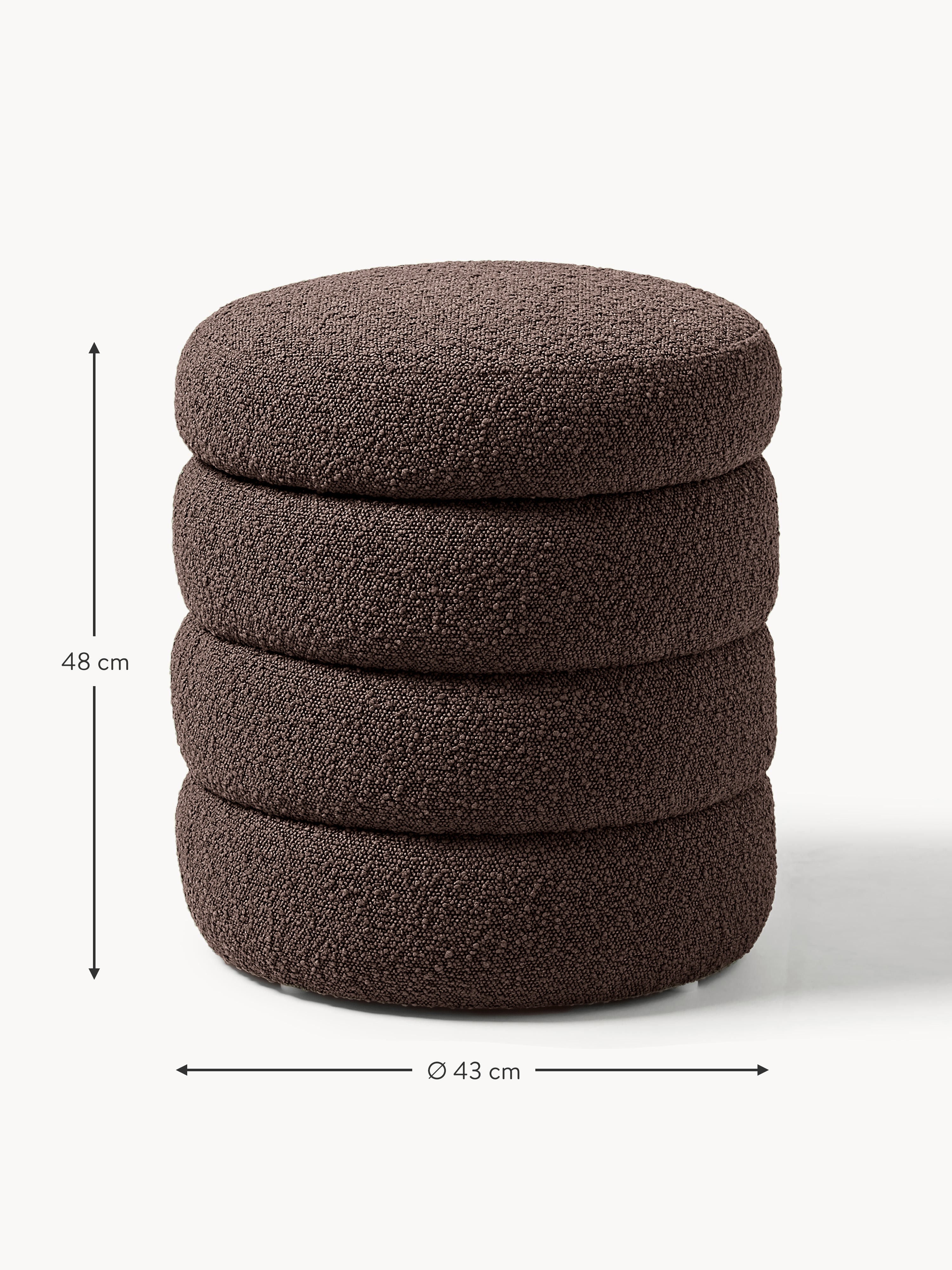 Alto Bouclé Upholstered Stool with Storage Space