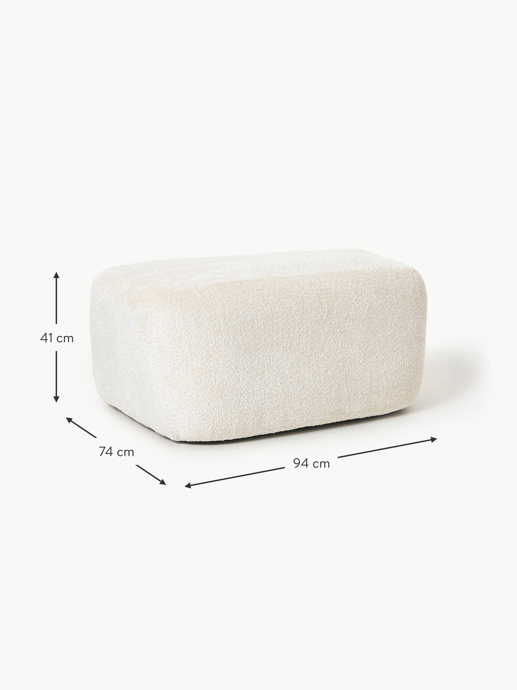 Wolke Large Teddy Bouclé Ottoman