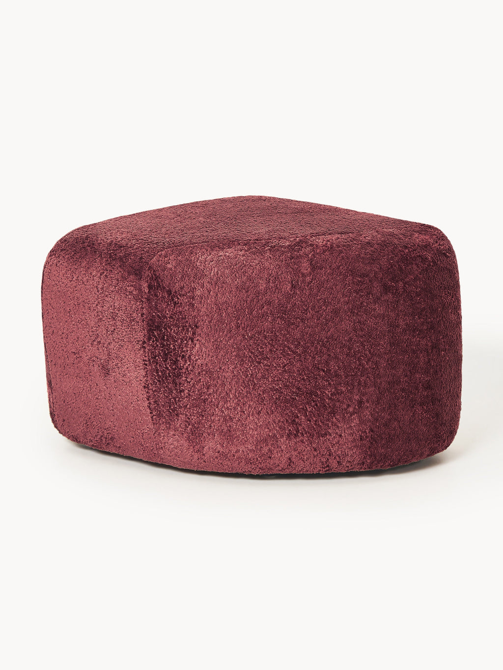 Gallery image 1 - Oval Teddy Bouclé Ottoman Wolke