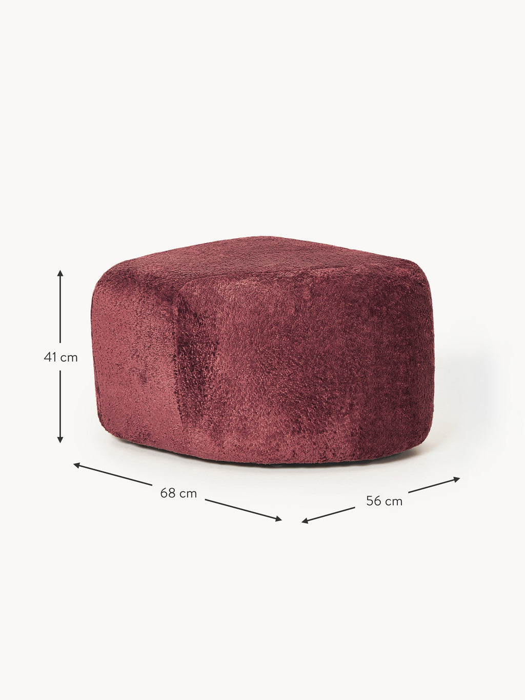 Wolke Oval Teddy Bouclé Ottoman