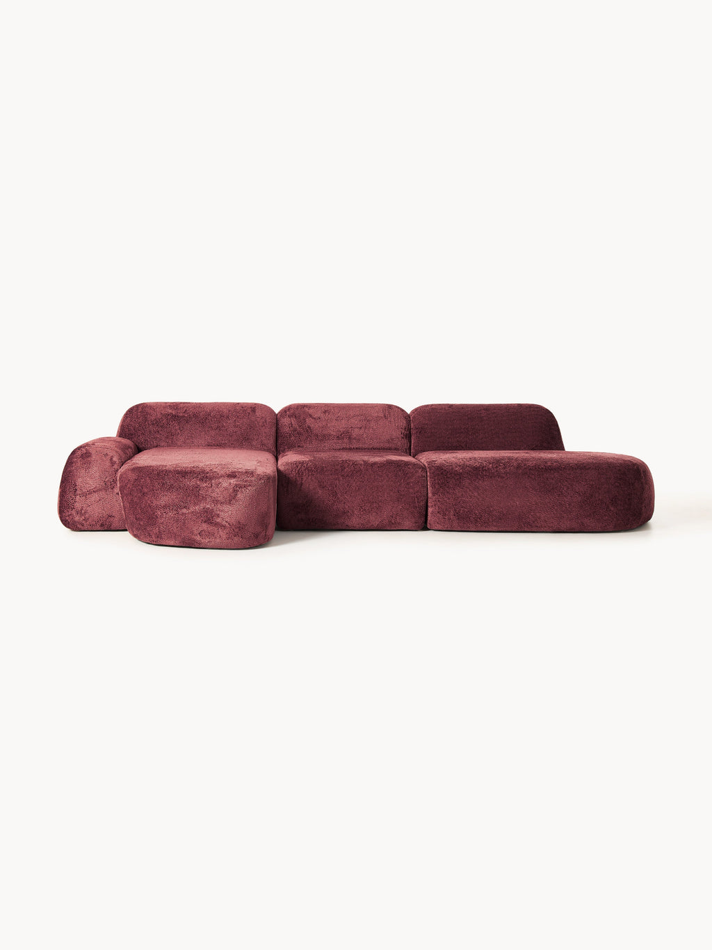 Gallery image 1 - Modular Teddy Bouclé Corner Sofa Wolke (4-seater) with Chaise End