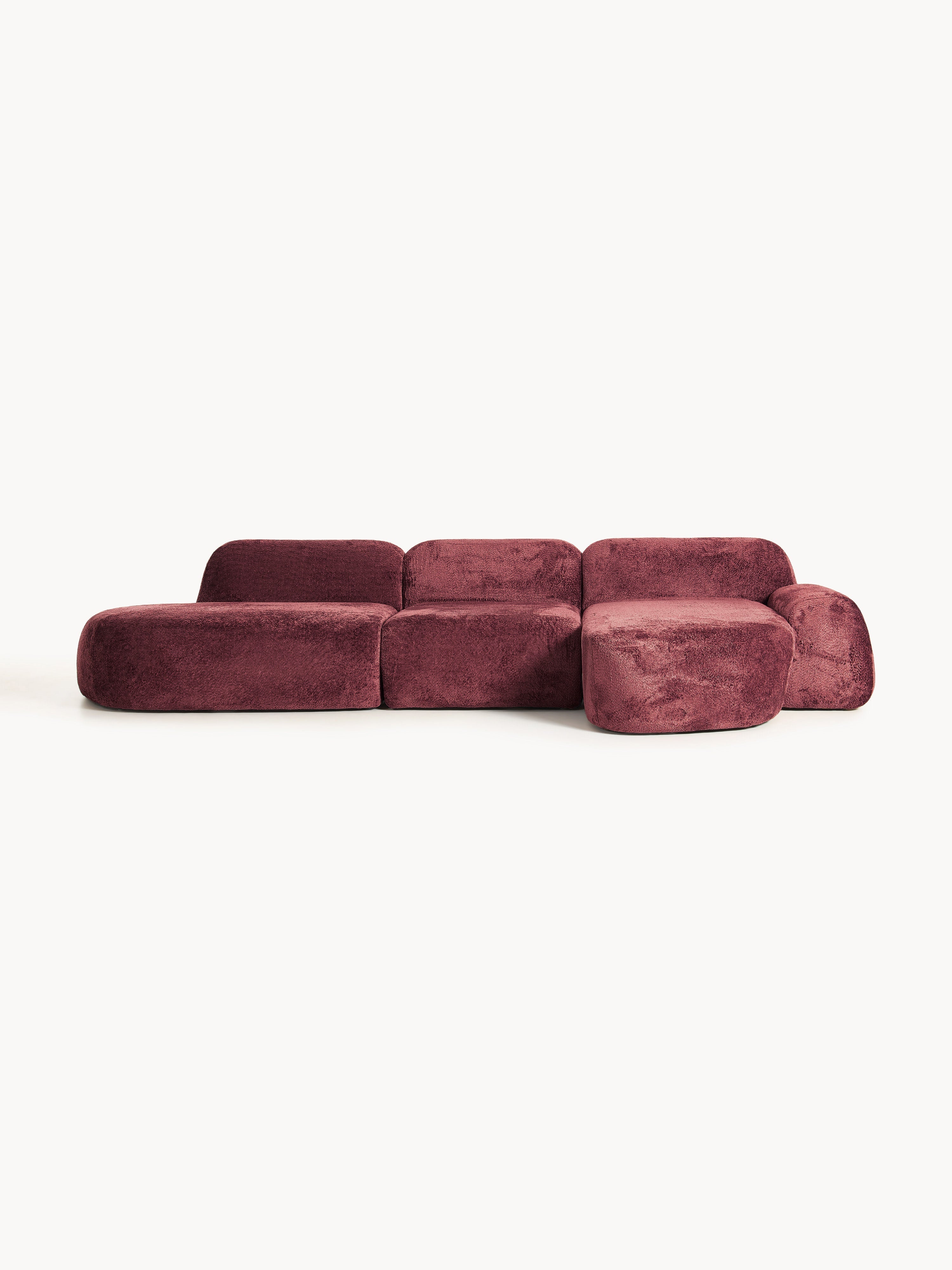 Wolke Modular Teddy Bouclé Corner Sofa (4-seater) with Chaise End