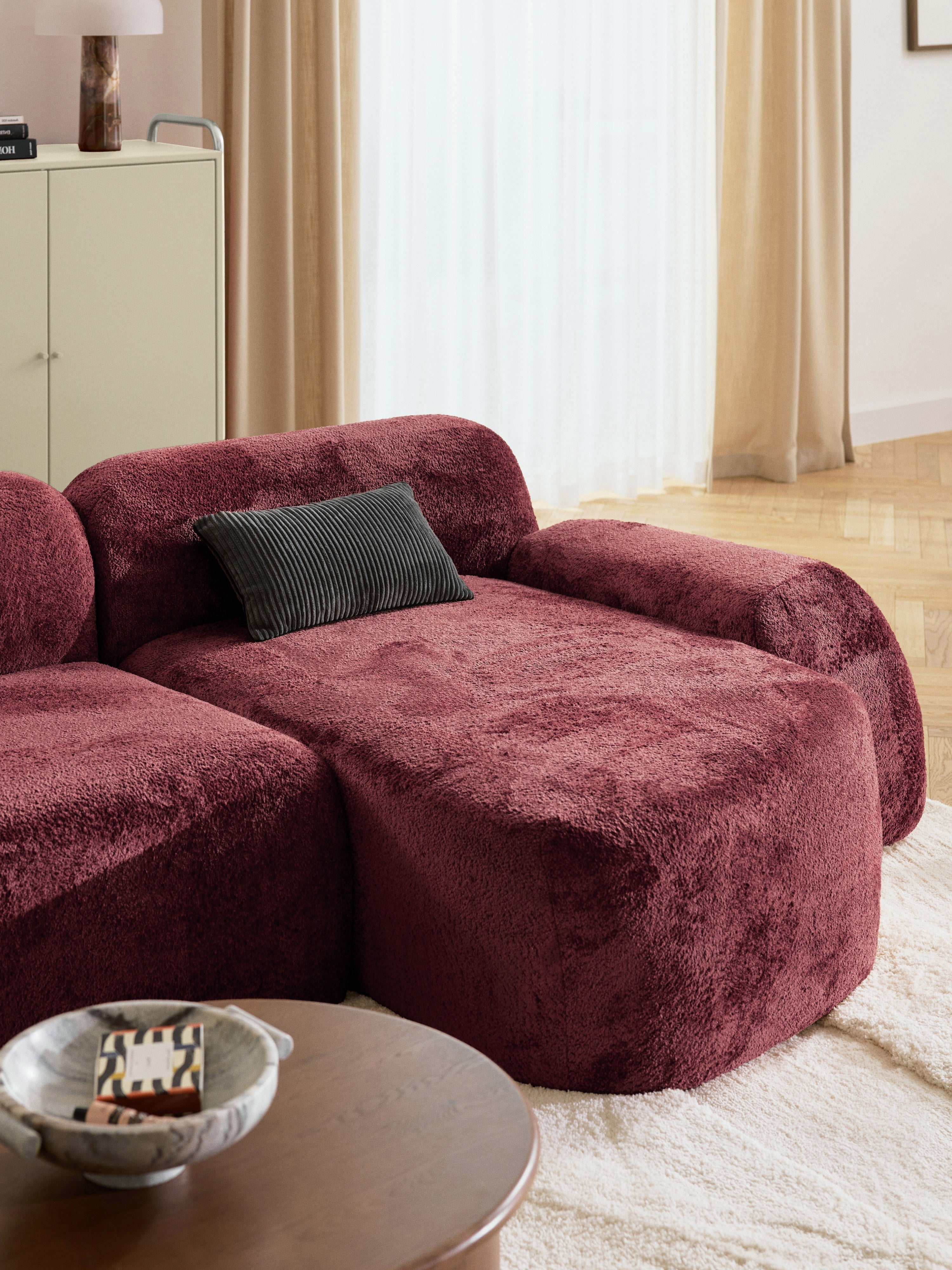 Wolke Modular Teddy Bouclé Corner Sofa (4-seater) with Chaise End