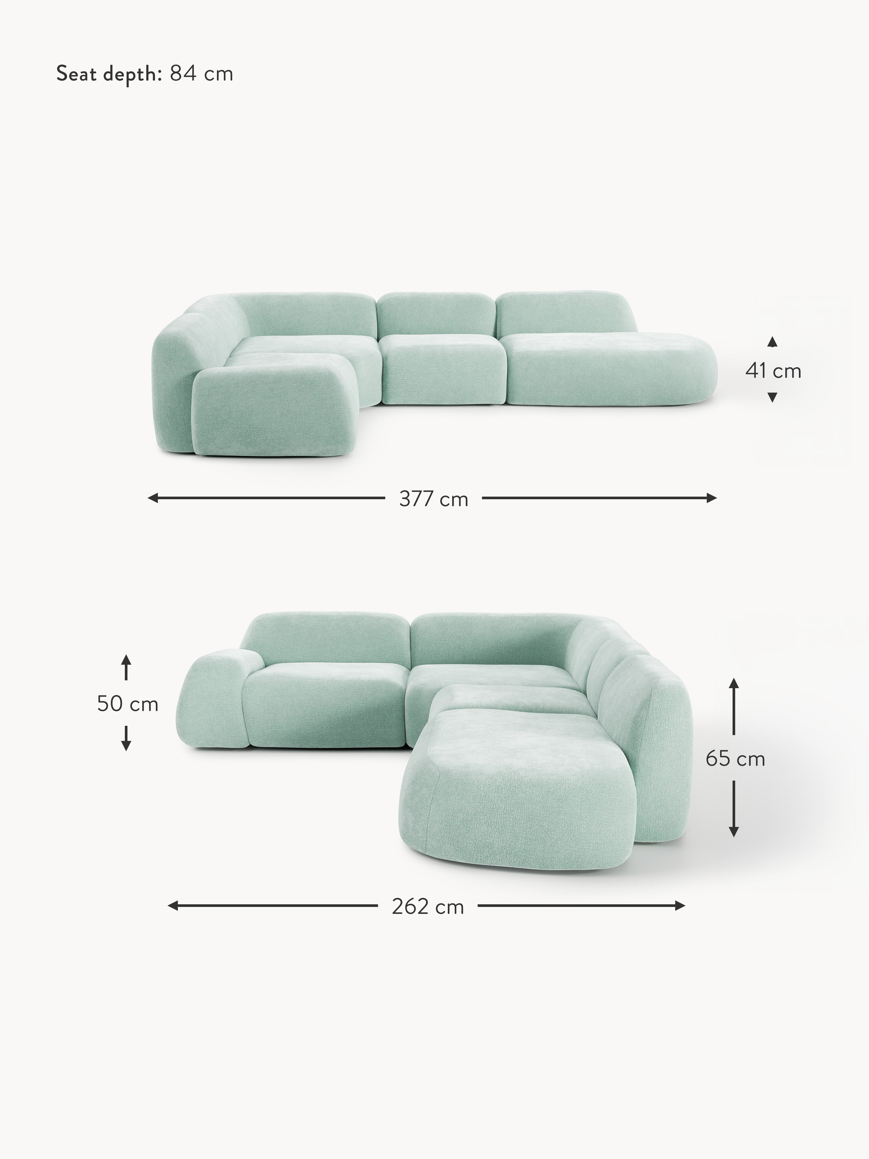Wolke XL Modular Corner Sofa with Chaise End