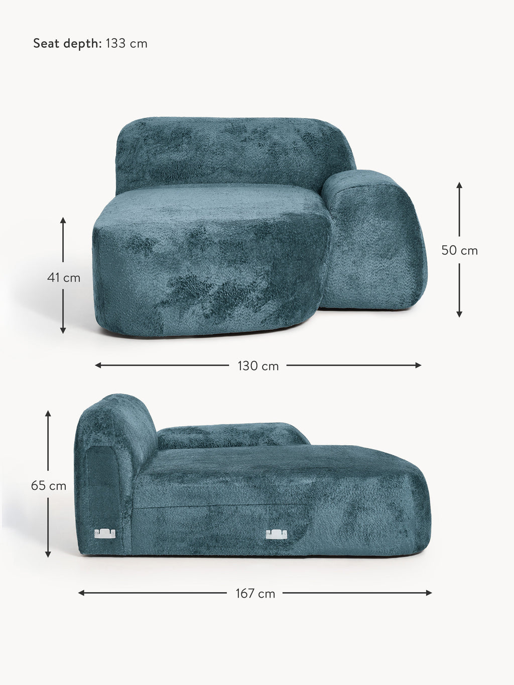 Wolke Teddy Bouclé Chaise Corner Module