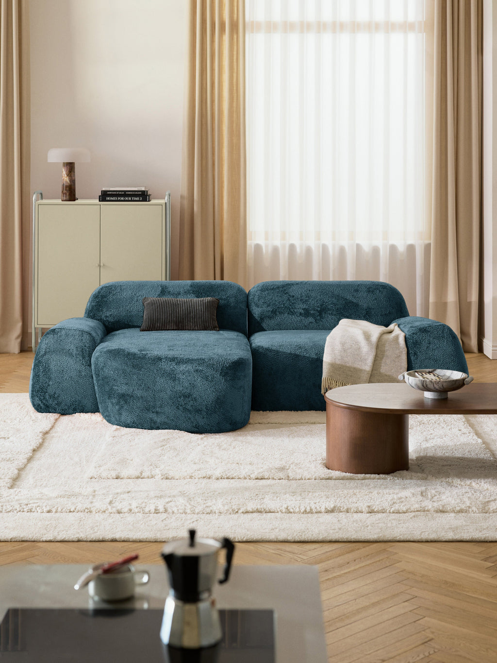 Wolke Teddy Bouclé Chaise Corner Module