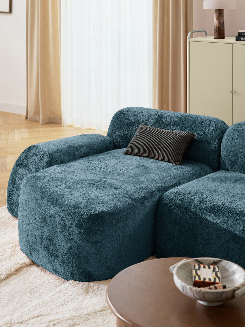 Wolke Teddy Bouclé Chaise Corner Module