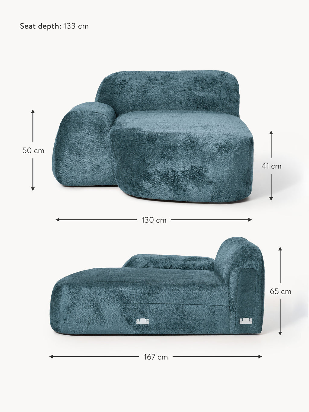 Wolke Teddy Bouclé Chaise Corner Module