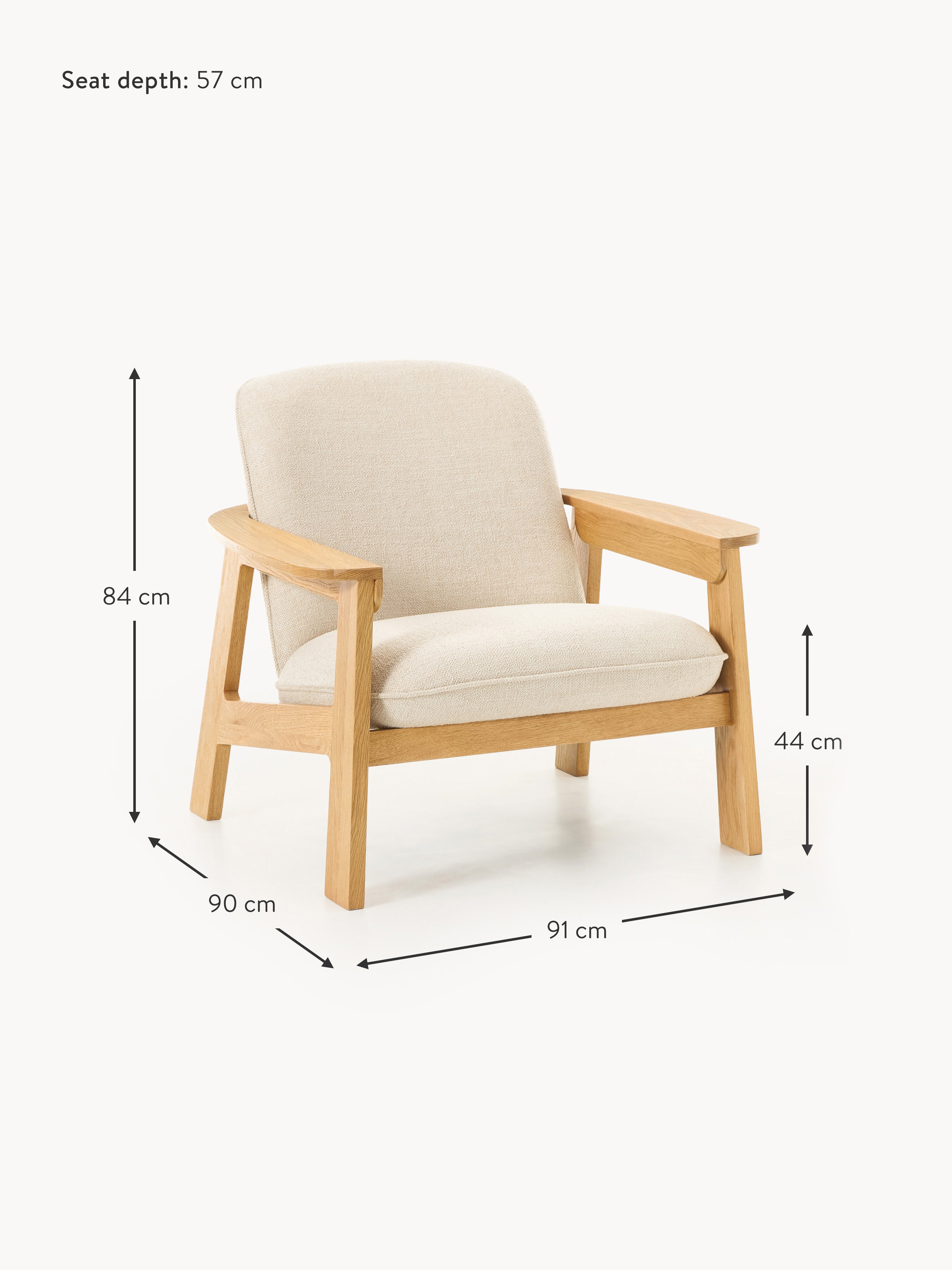 Steve Oak Wood Lounge Armchair