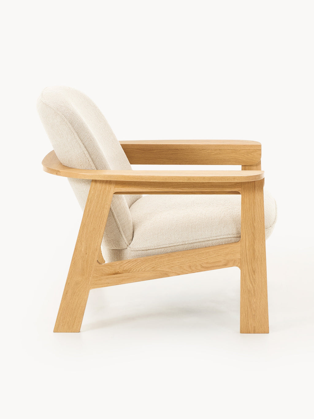 Steve Oak Wood Lounge Armchair