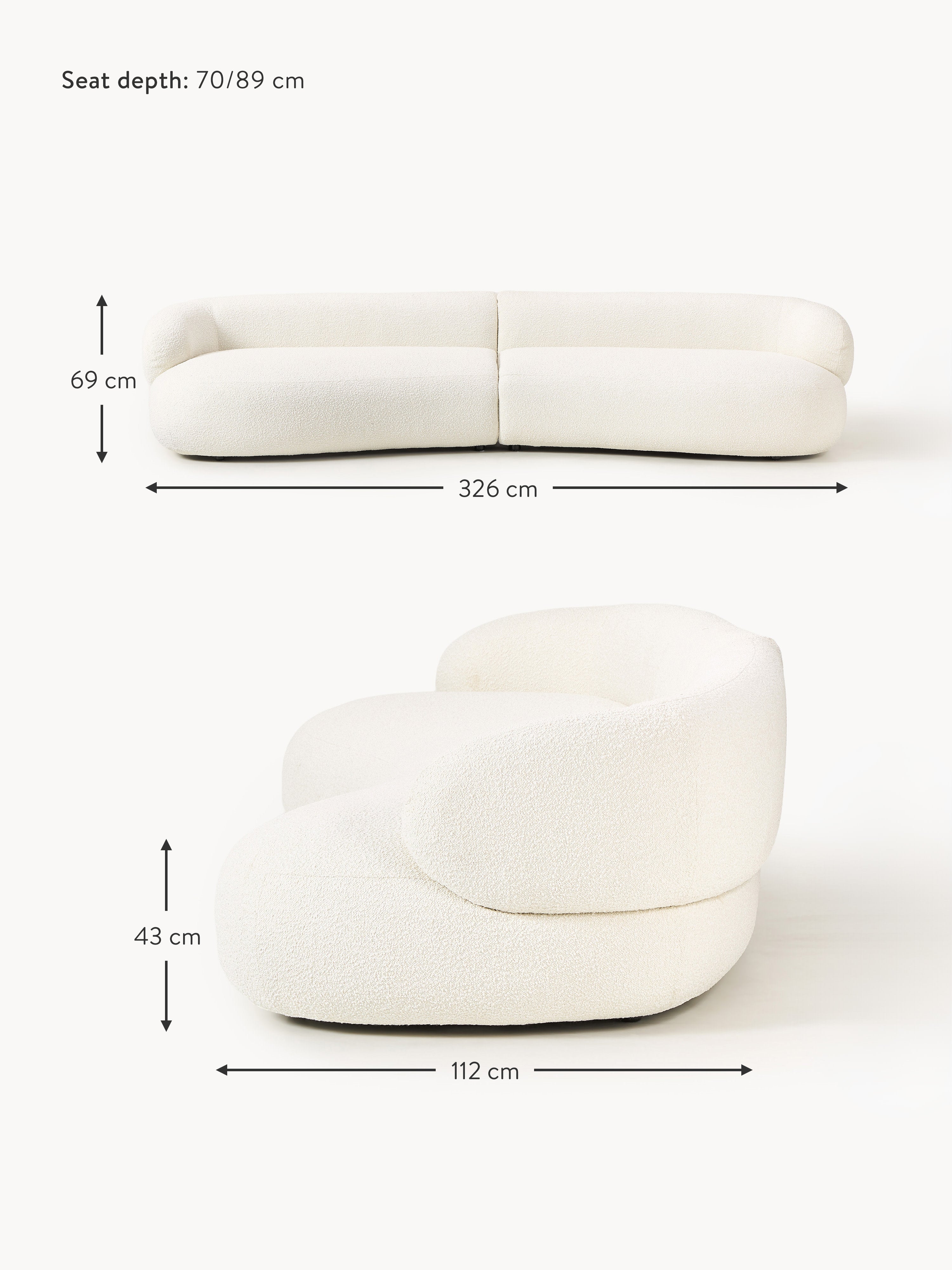 Alba Bouclé Sofa (4-seater)