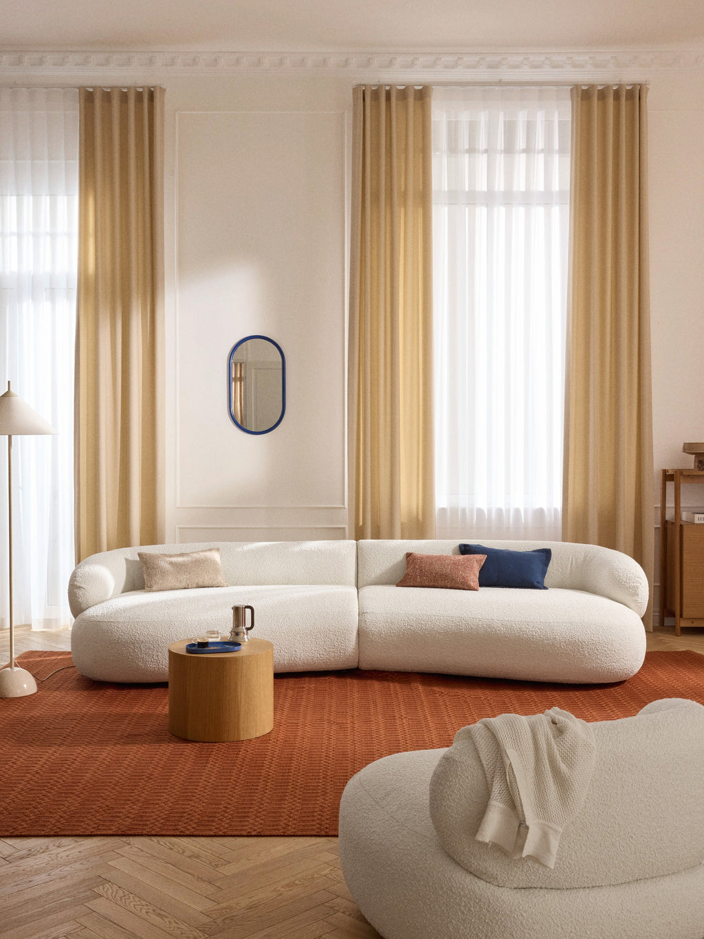 Alba Bouclé Sofa (4-seater)