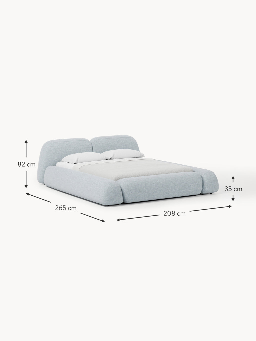 Wolke Upholstered Bouclé Bed