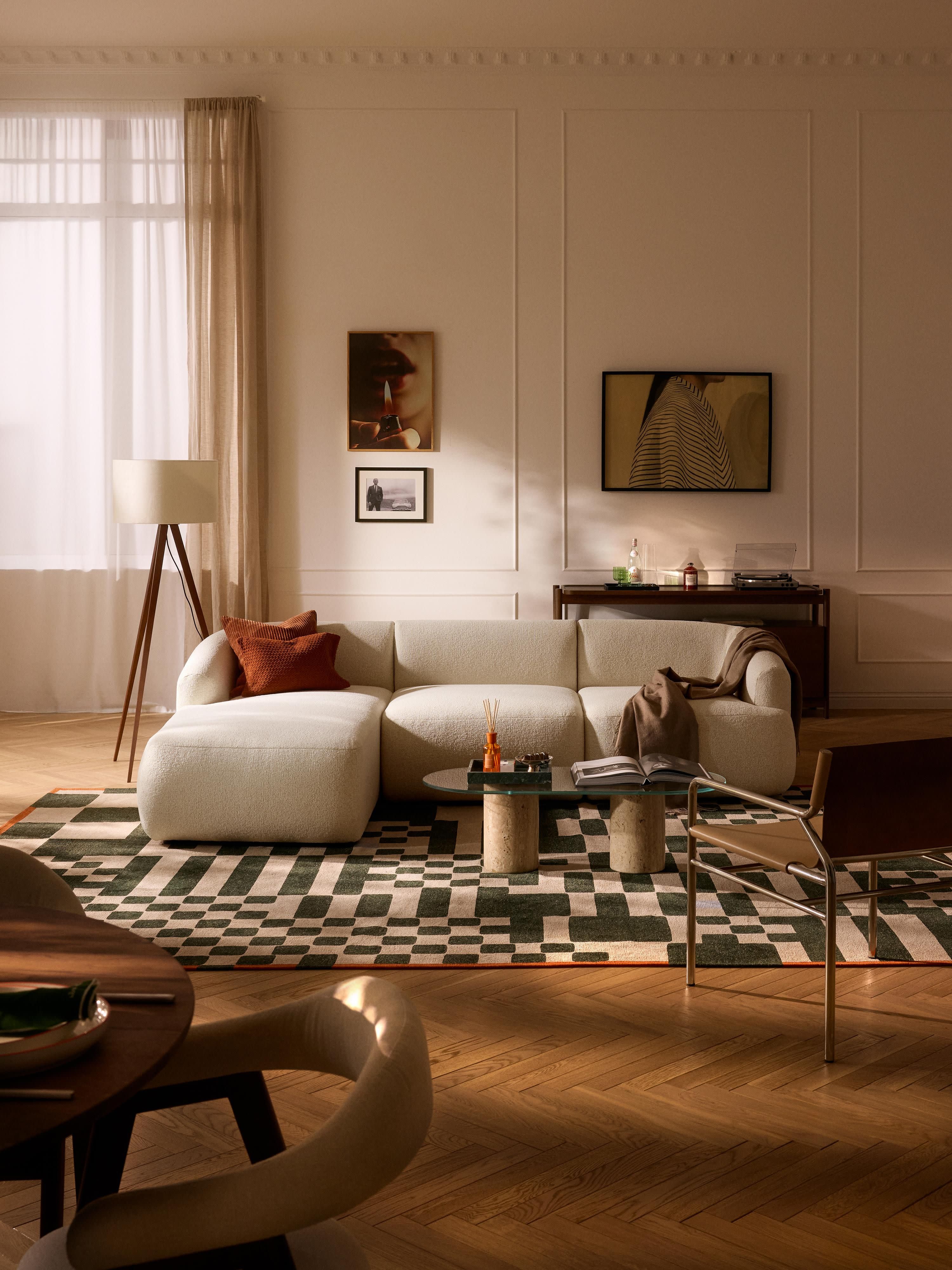 Sofia Modular Bouclé Corner Sofa (4-seater)