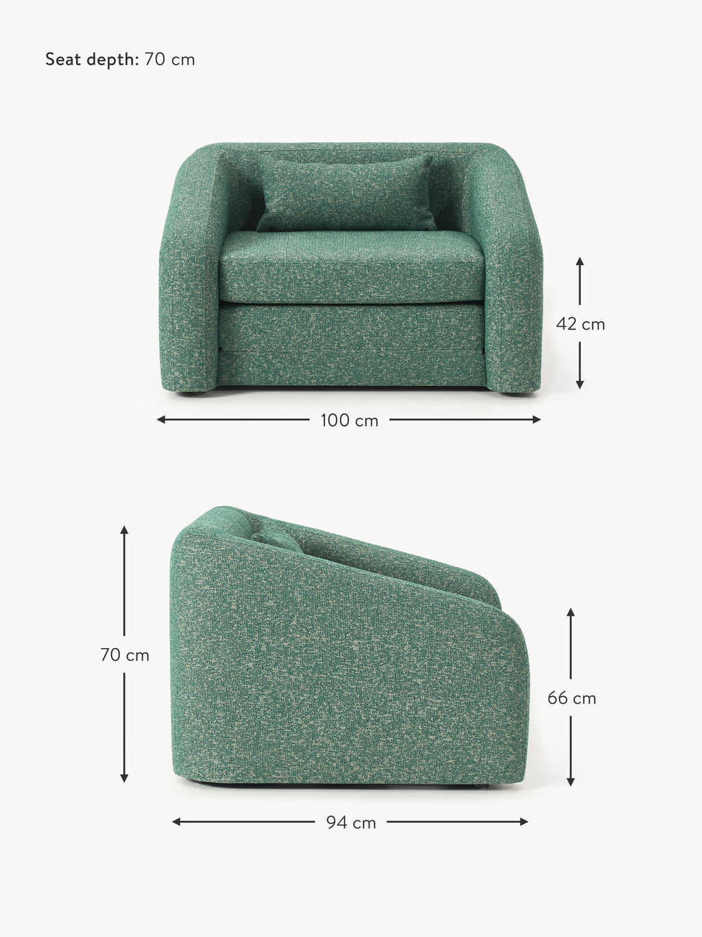 Eliot Bouclé Chair Bed