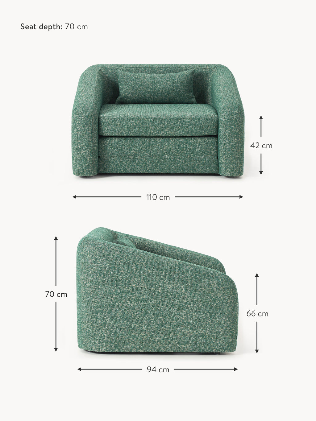 Eliot Bouclé Chair Bed