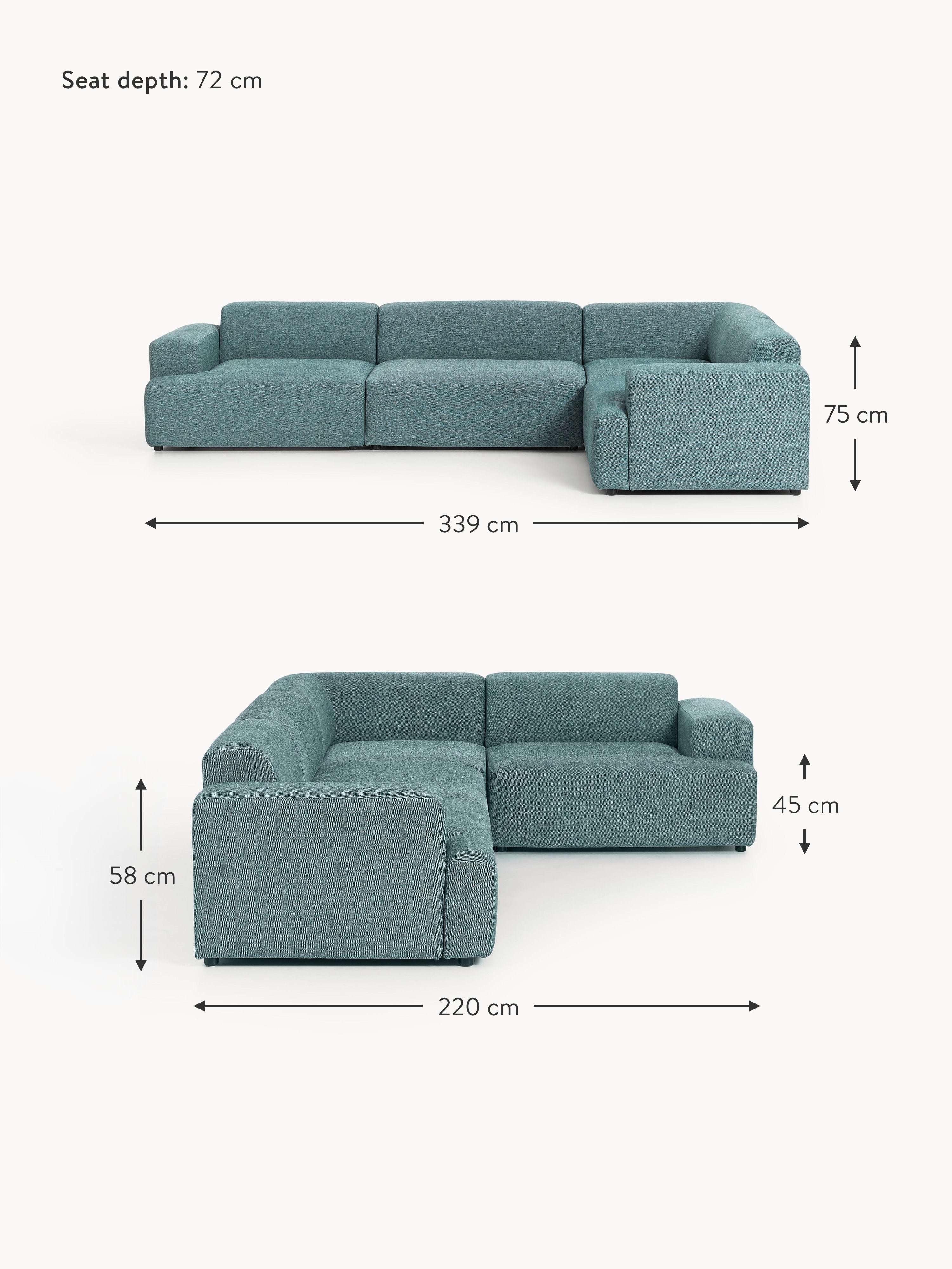 Melva Large Corner Sofa (4-seater)
