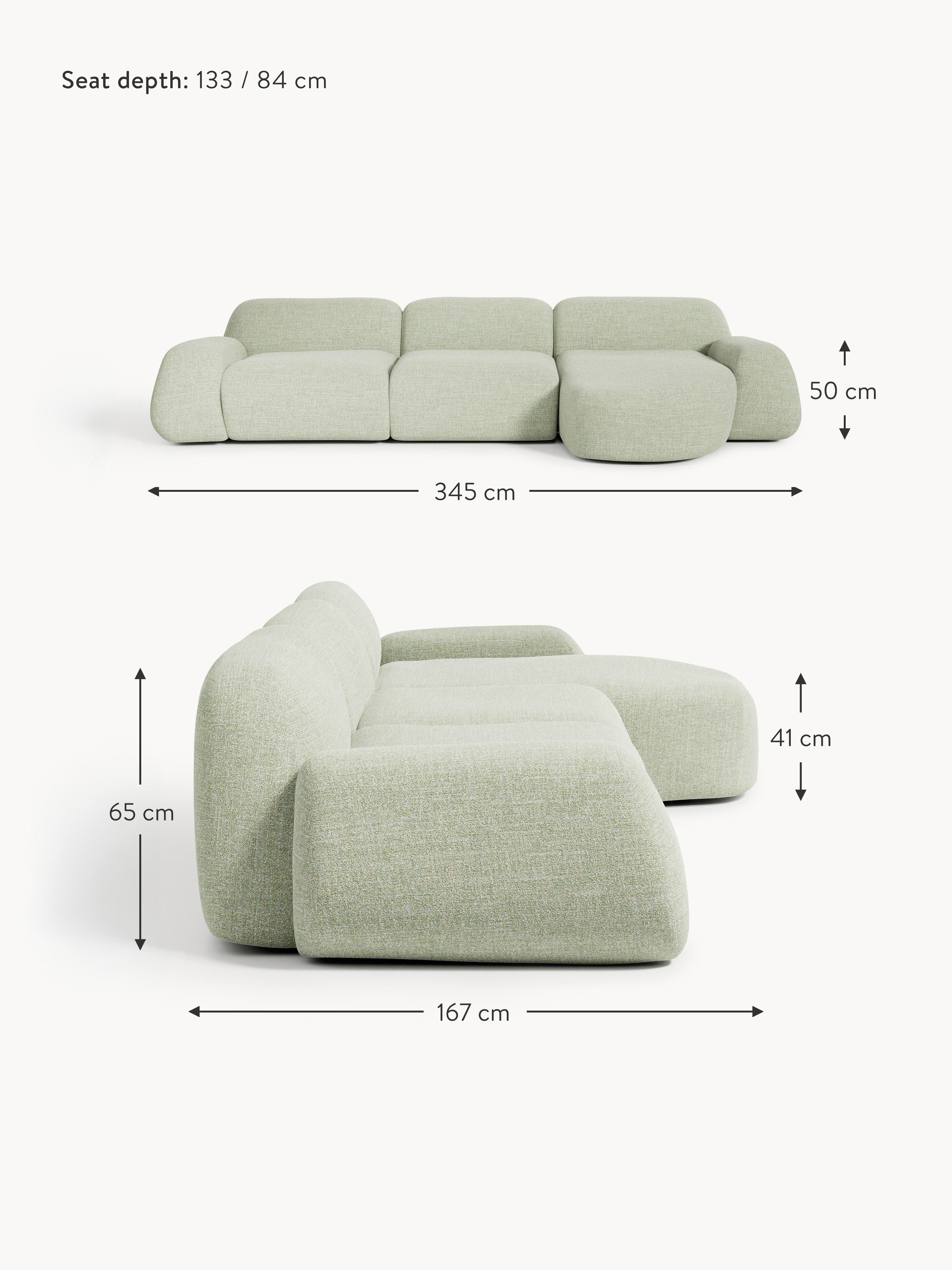 Wolke Modular Bouclé Corner Sofa (4-seater)
