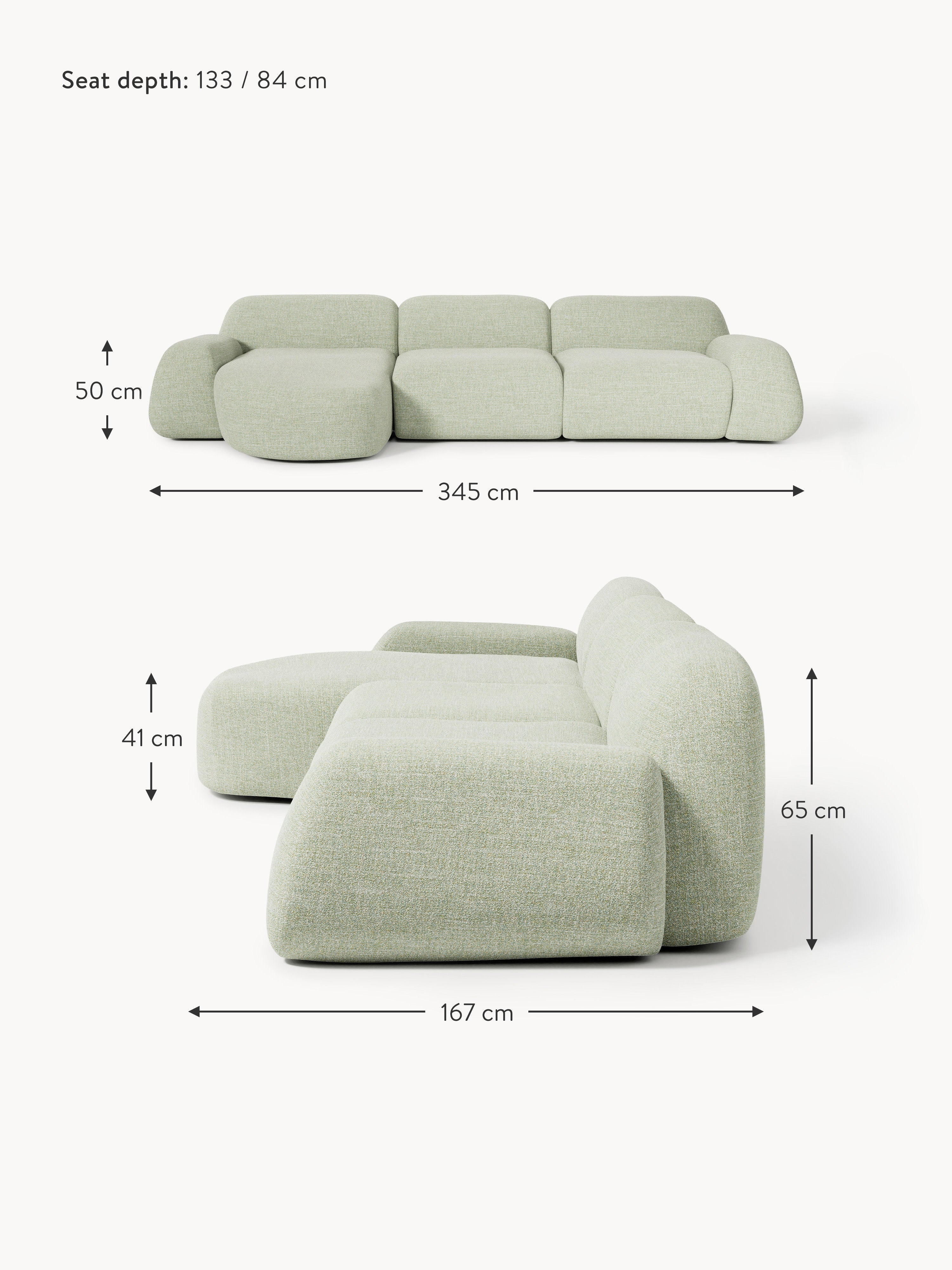 Wolke Modular Bouclé Corner Sofa (4-seater)