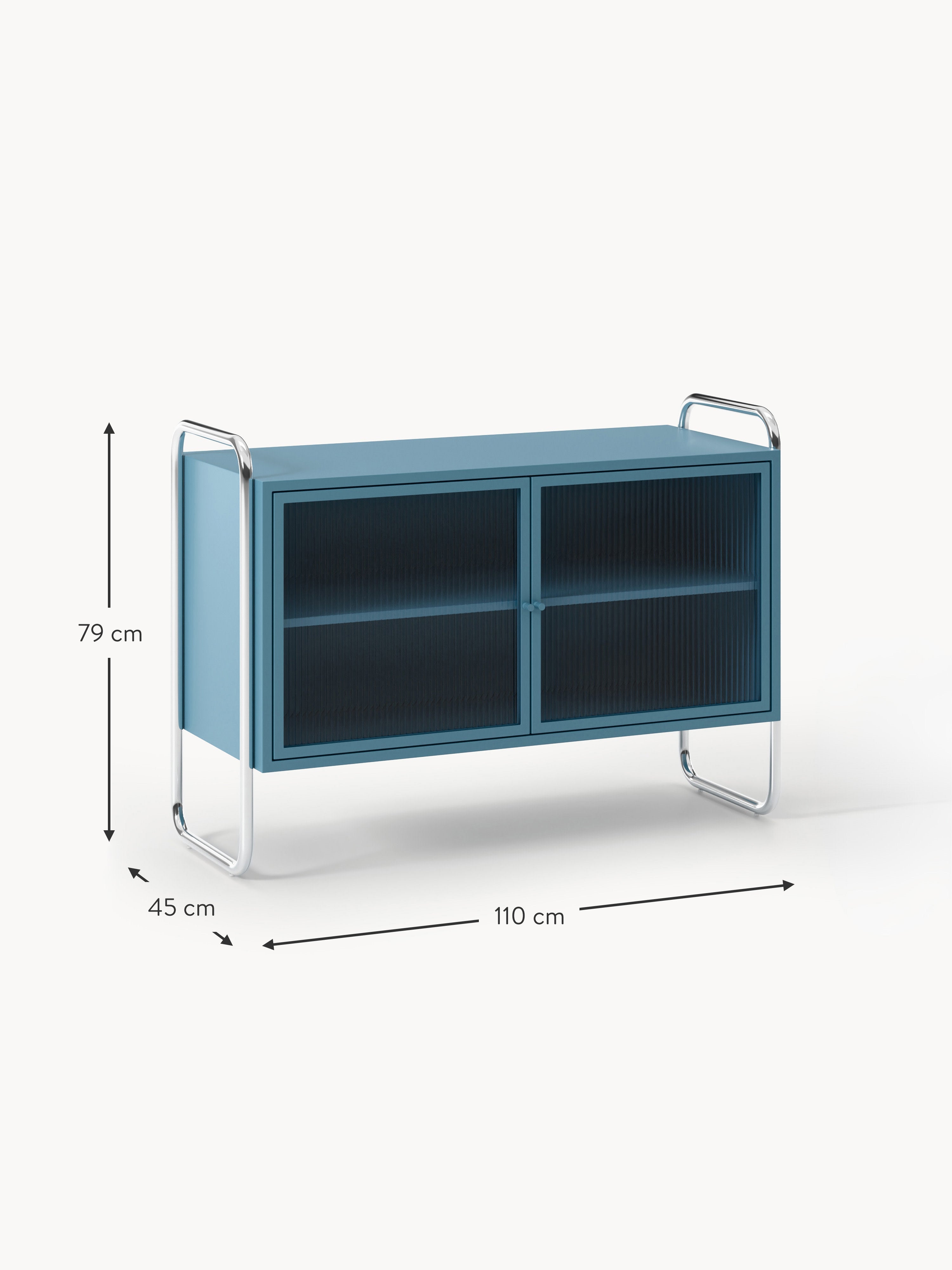 Robyn Metal Sideboard with Glass Front