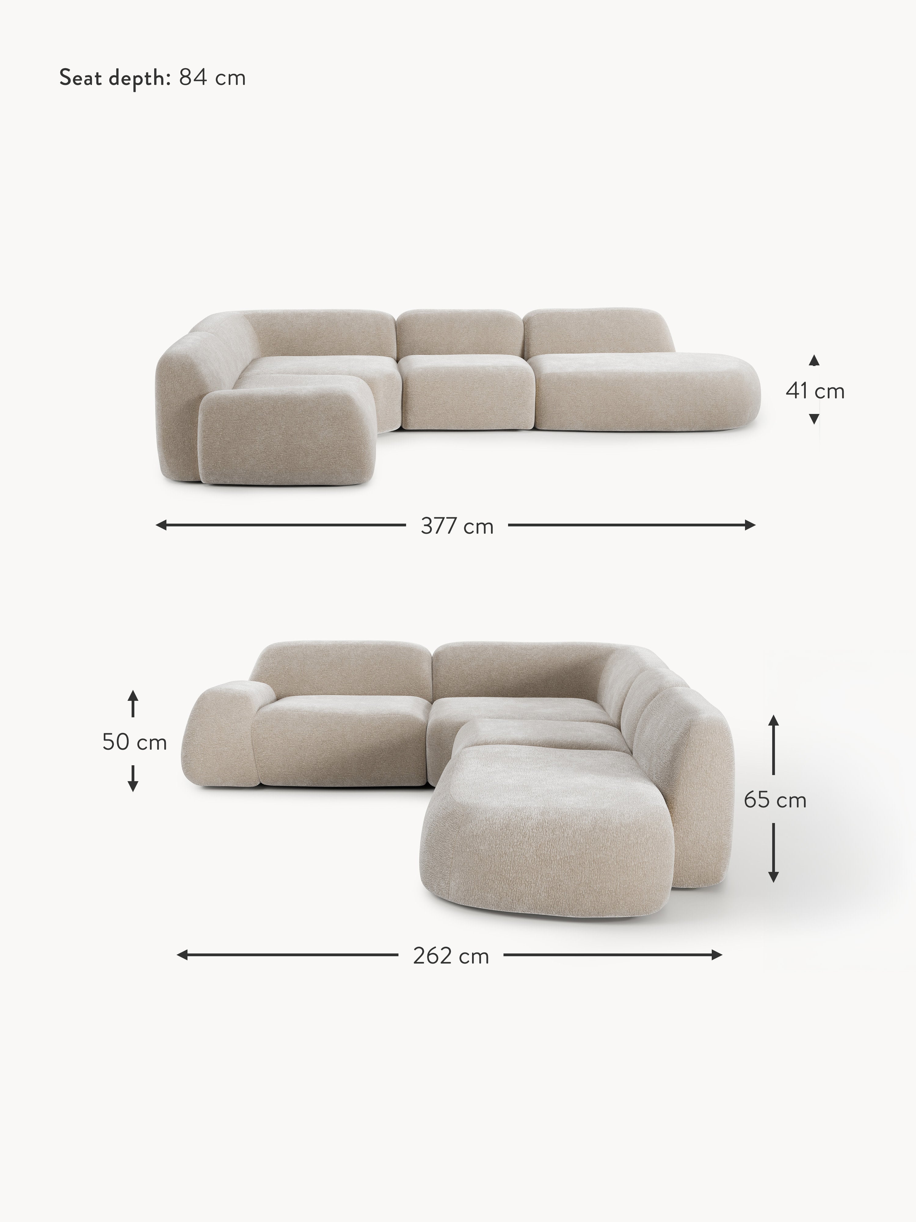 Wolke XL Modular Corner Sofa with Chaise End