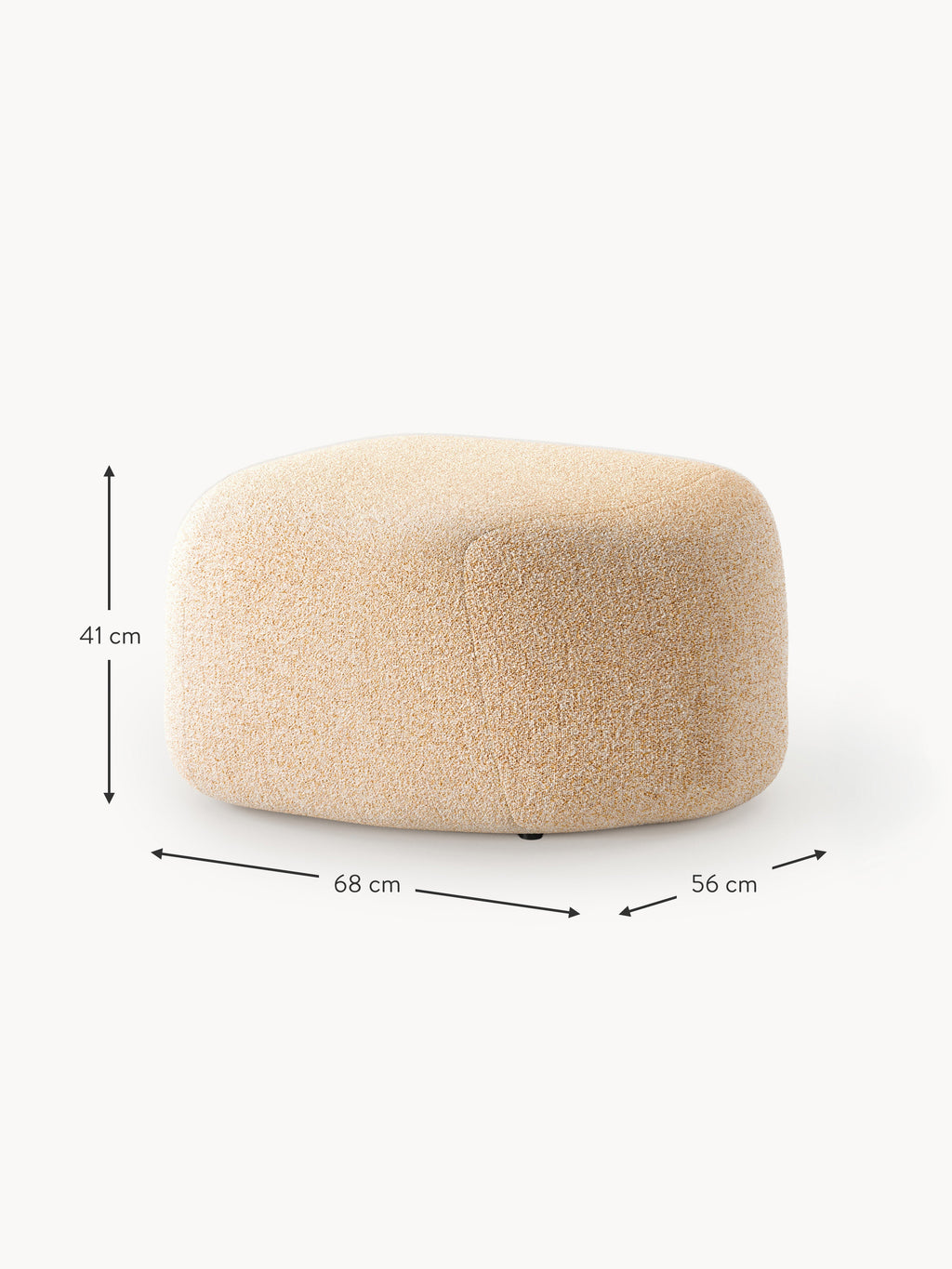 Wolke Oval Bouclé Ottoman