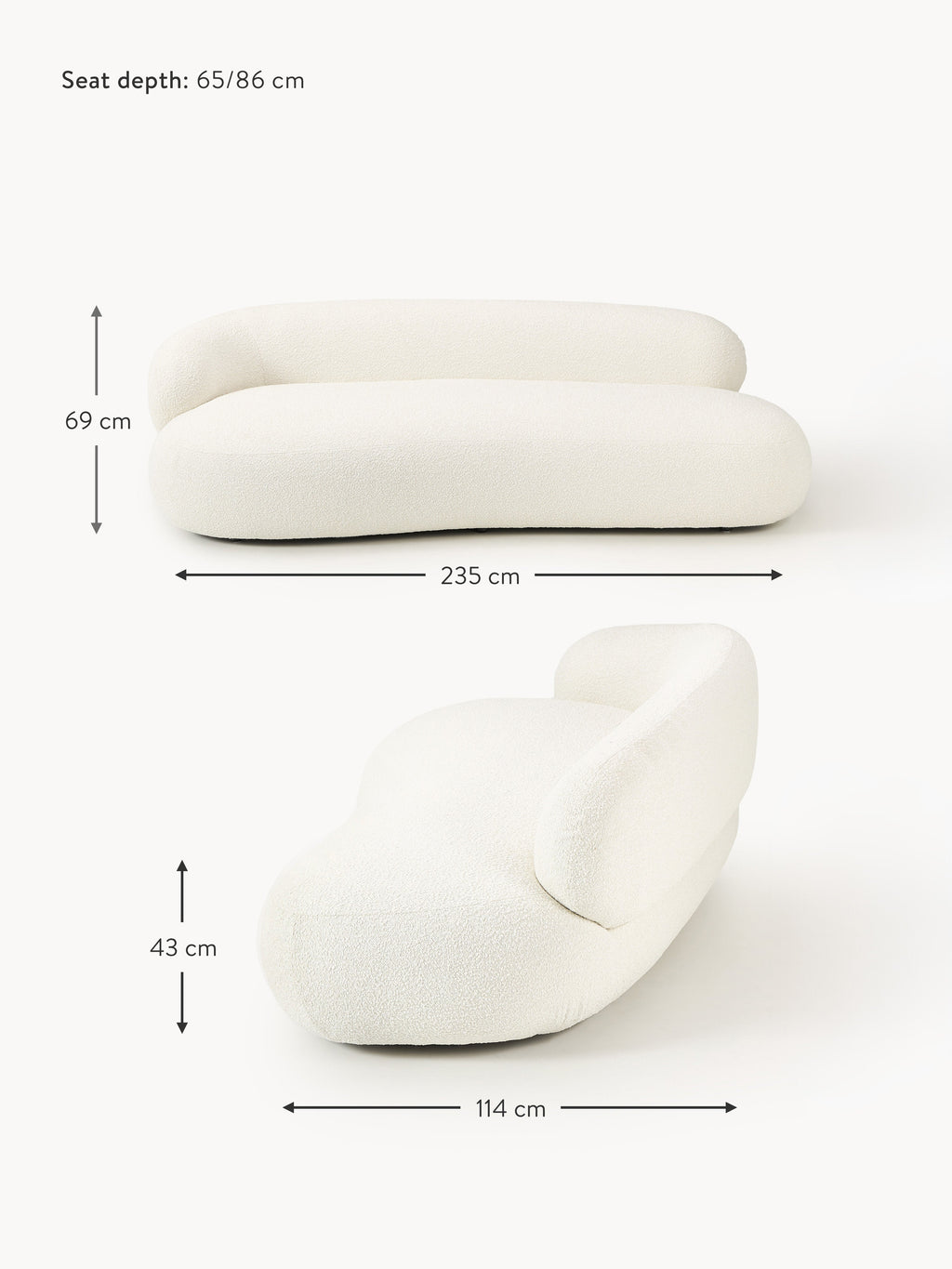 Alba Bouclé Sofa (3-seater)