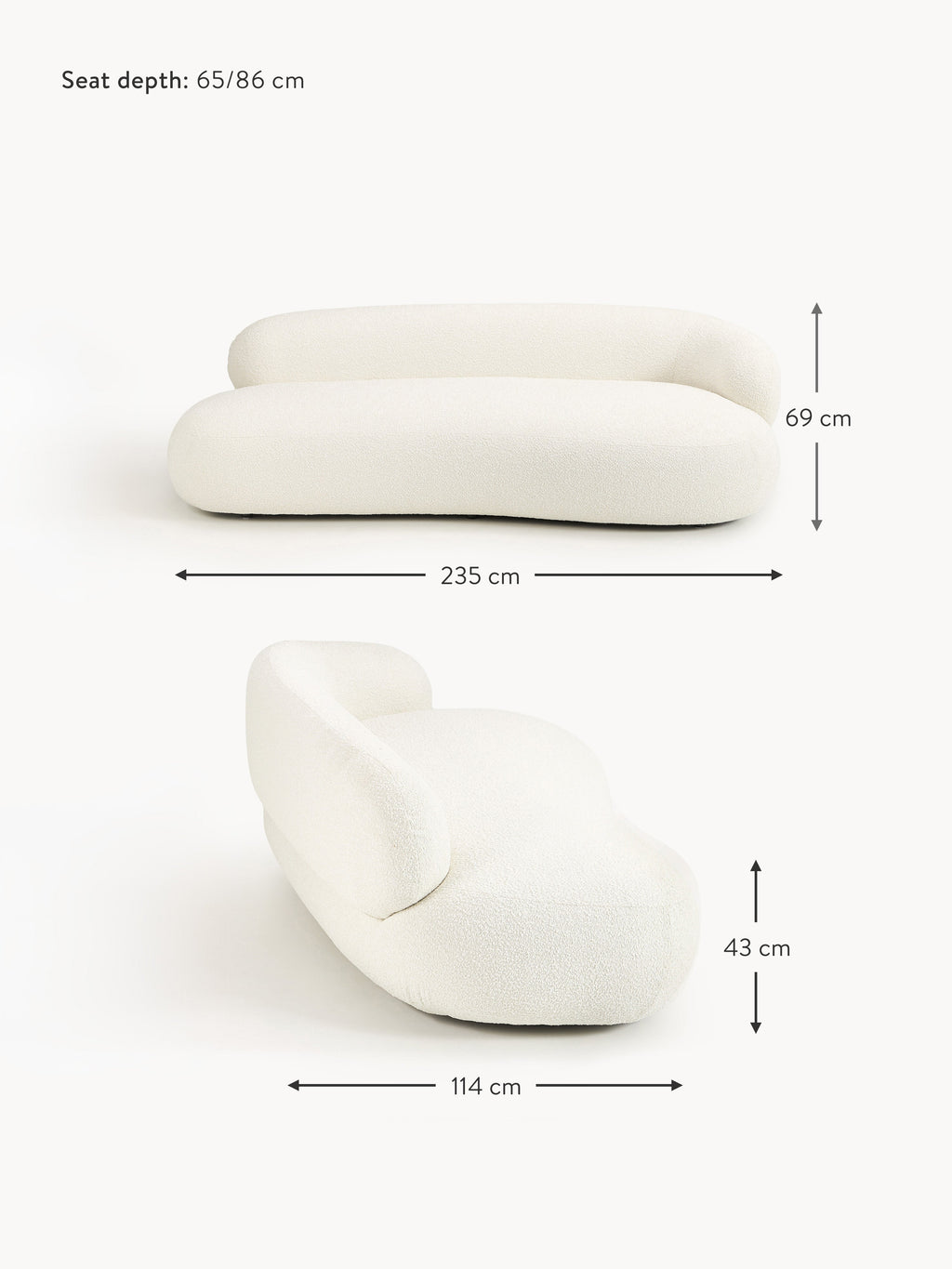 Alba Bouclé Sofa (3-seater)