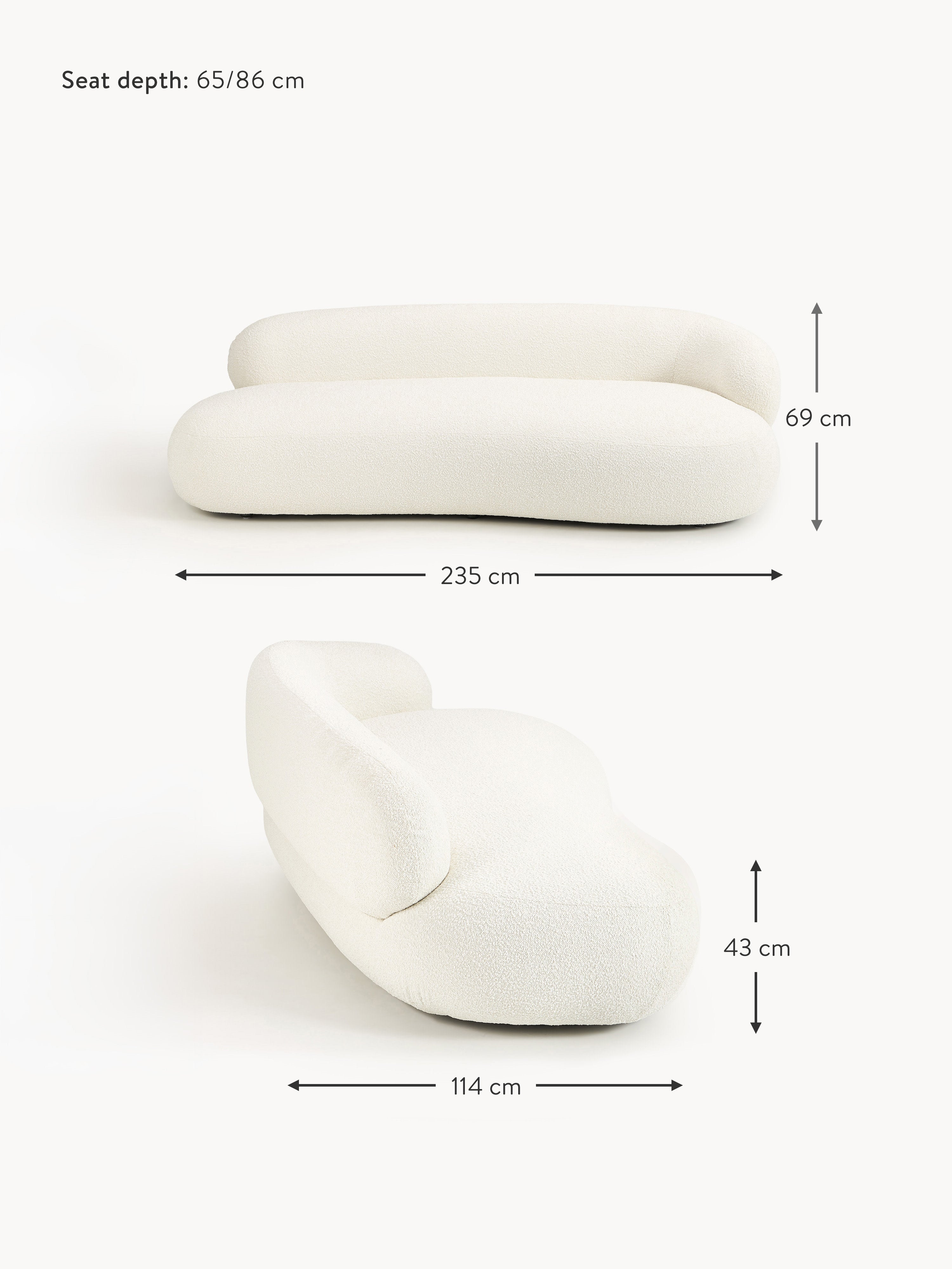 Alba Bouclé Sofa (3-seater)