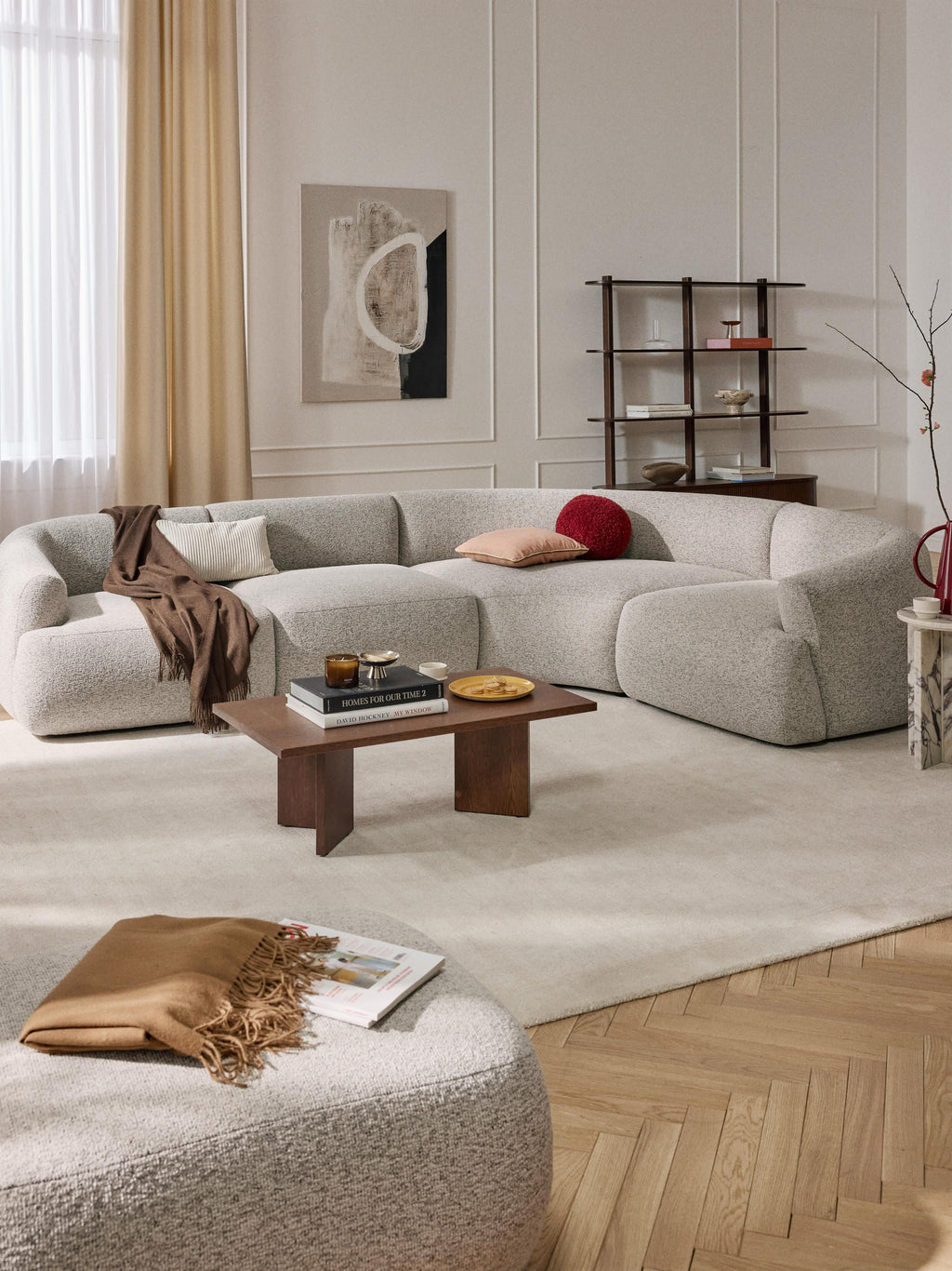 Sofia Modular Bouclé Corner Sofa (4-seater)