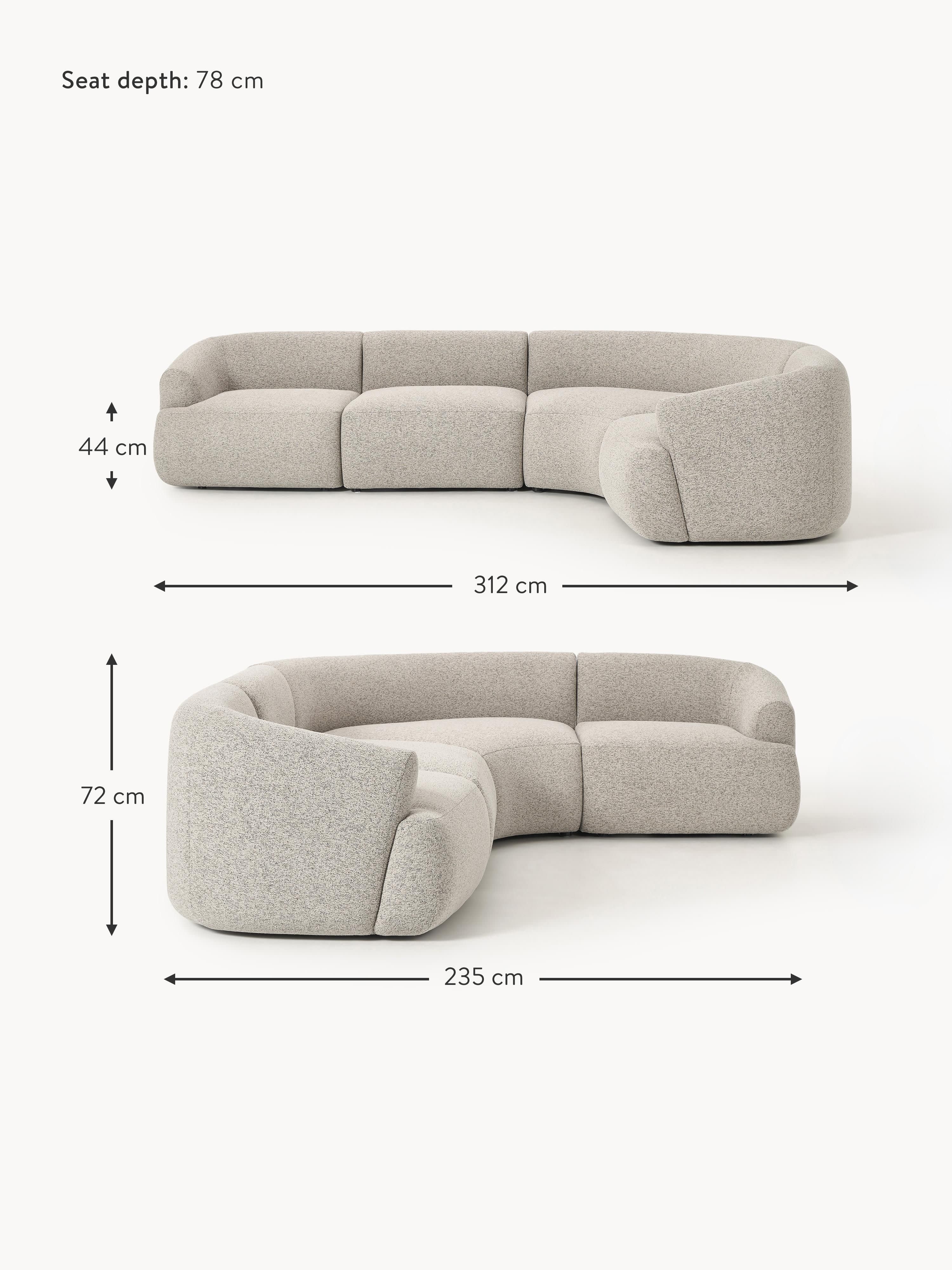 Sofia Modular Bouclé Corner Sofa (4-seater)