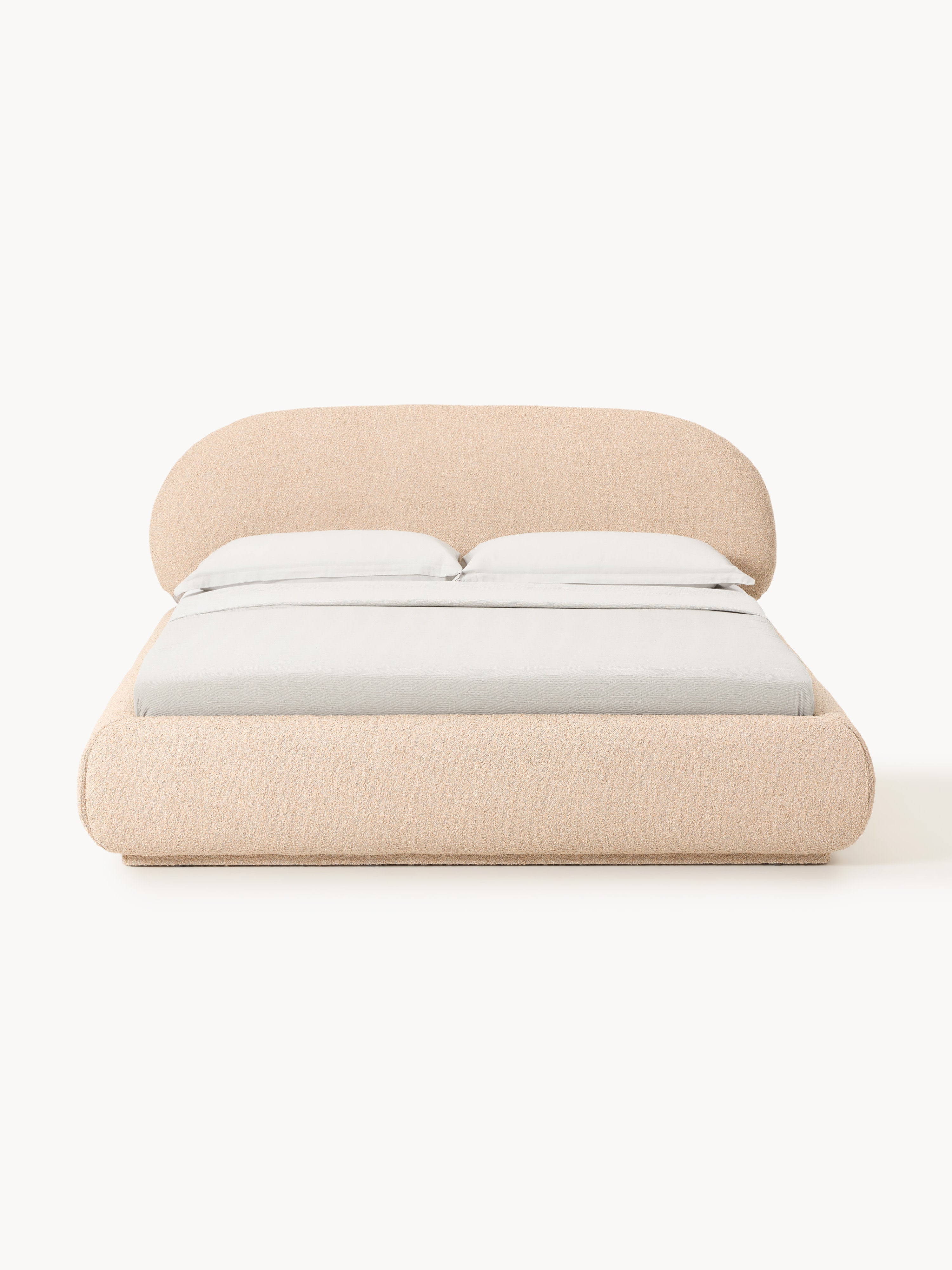 Alba Upholstered Bouclé Bed with Storage